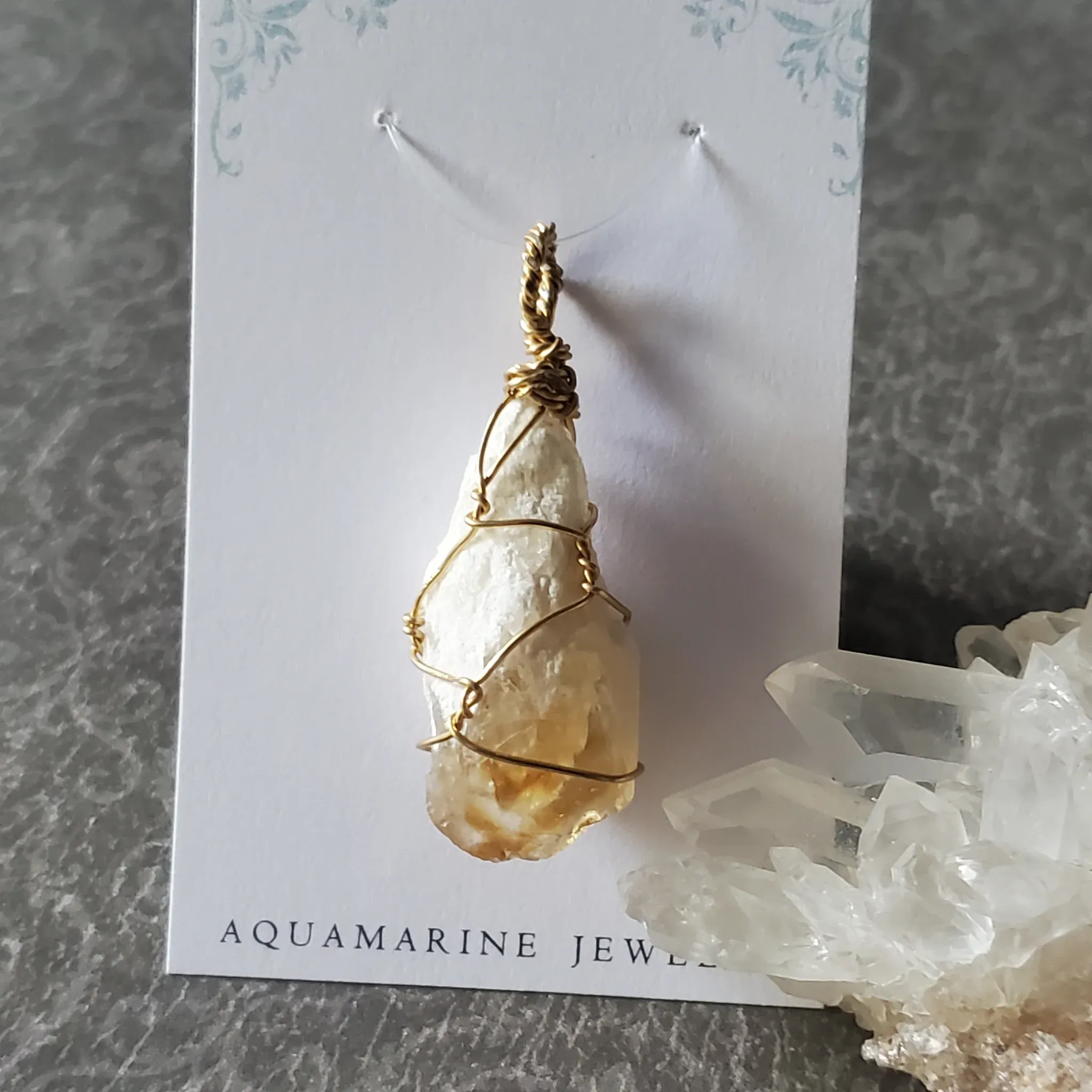 47mm x 19mm x 14mm Citrine Pendant (photo 6 of 10)