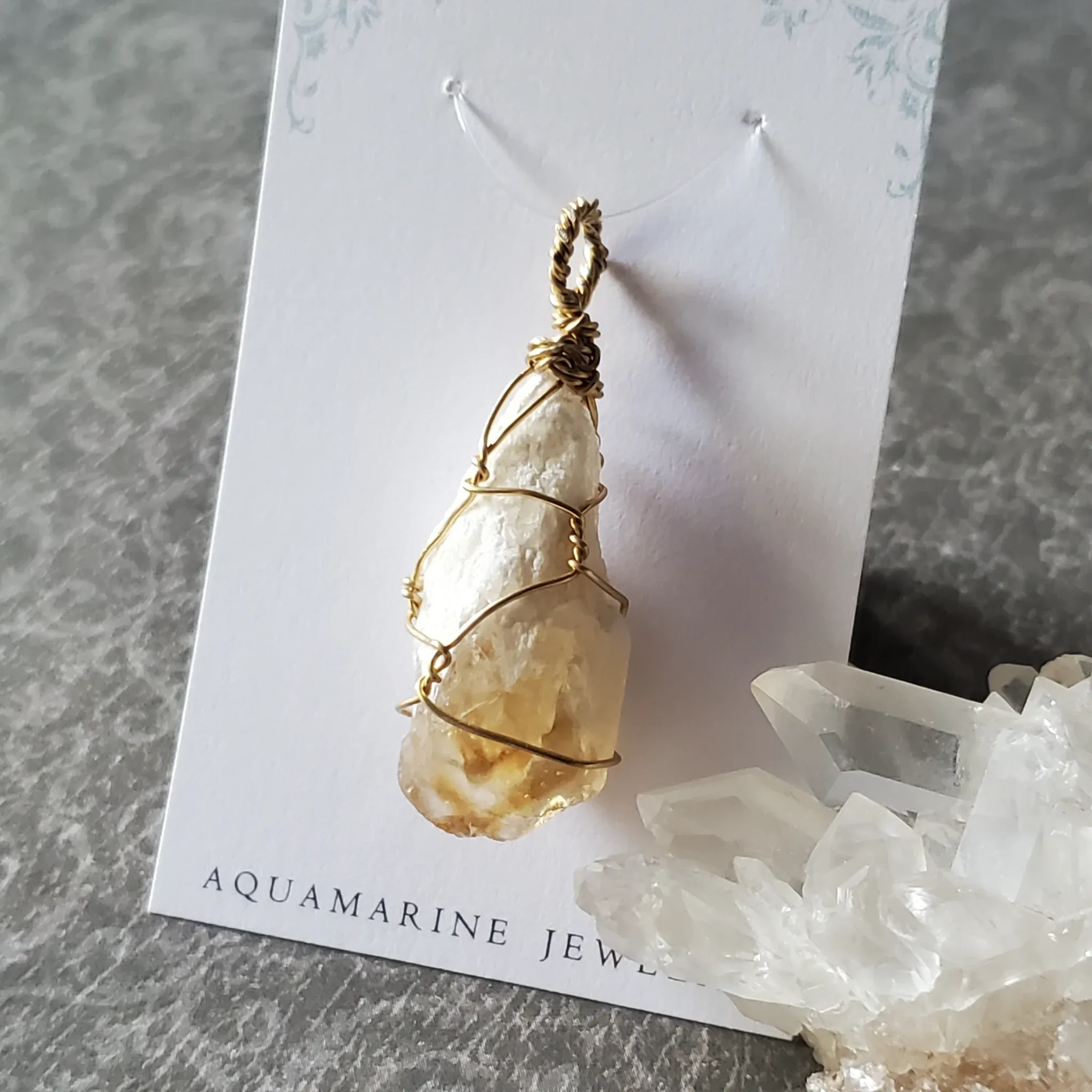 47mm x 19mm x 14mm Citrine Pendant (photo 7 of 10)