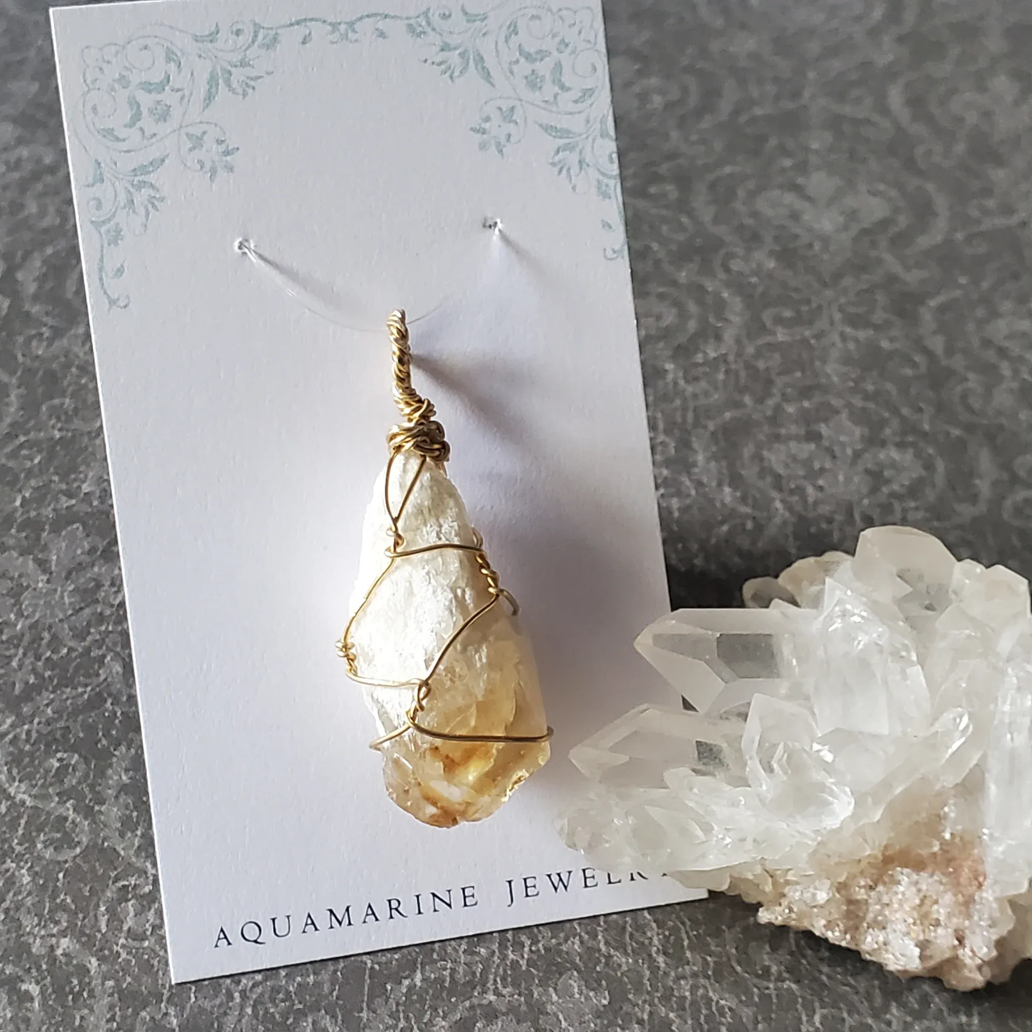 47mm x 19mm x 14mm Citrine Pendant (photo 9 of 10)
