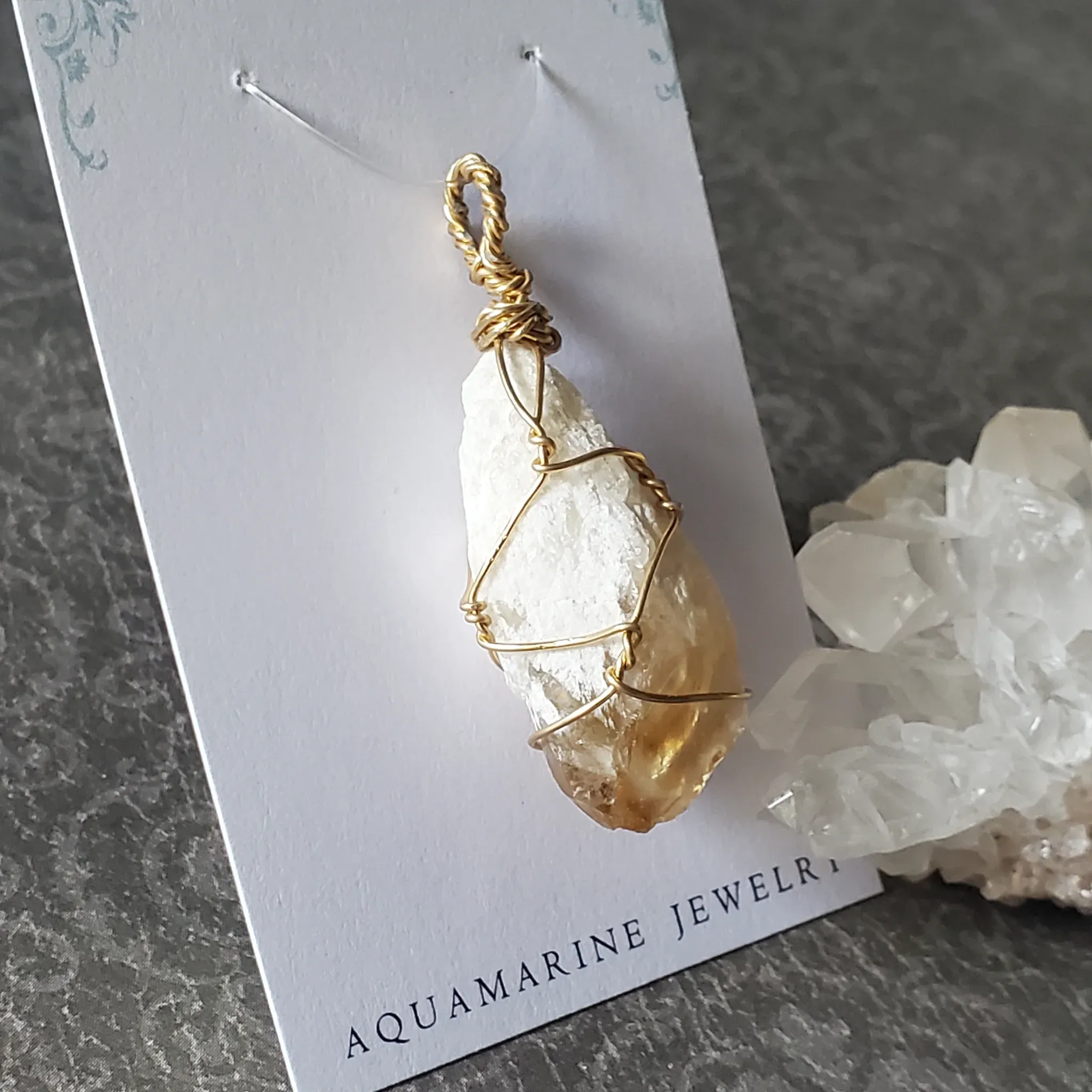 47mm x 19mm x 14mm Citrine Pendant (photo 10 of 10)