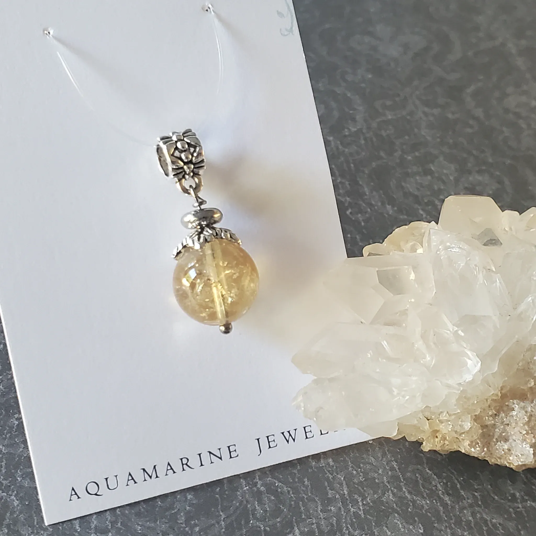 29mm x 12mm x 12mm Citrine Pendant