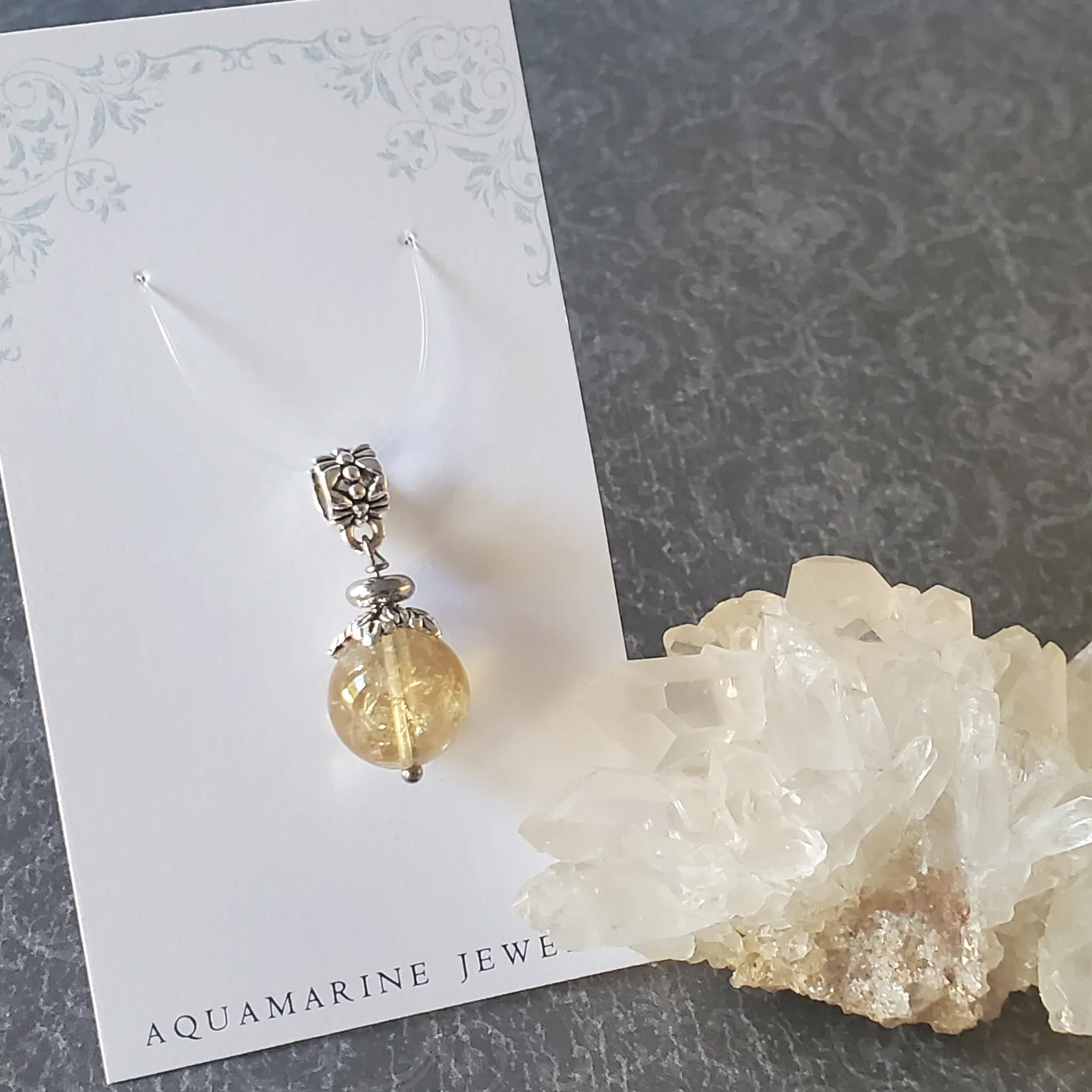 29mm x 12mm x 12mm Citrine Pendant (photo 2 of 10)