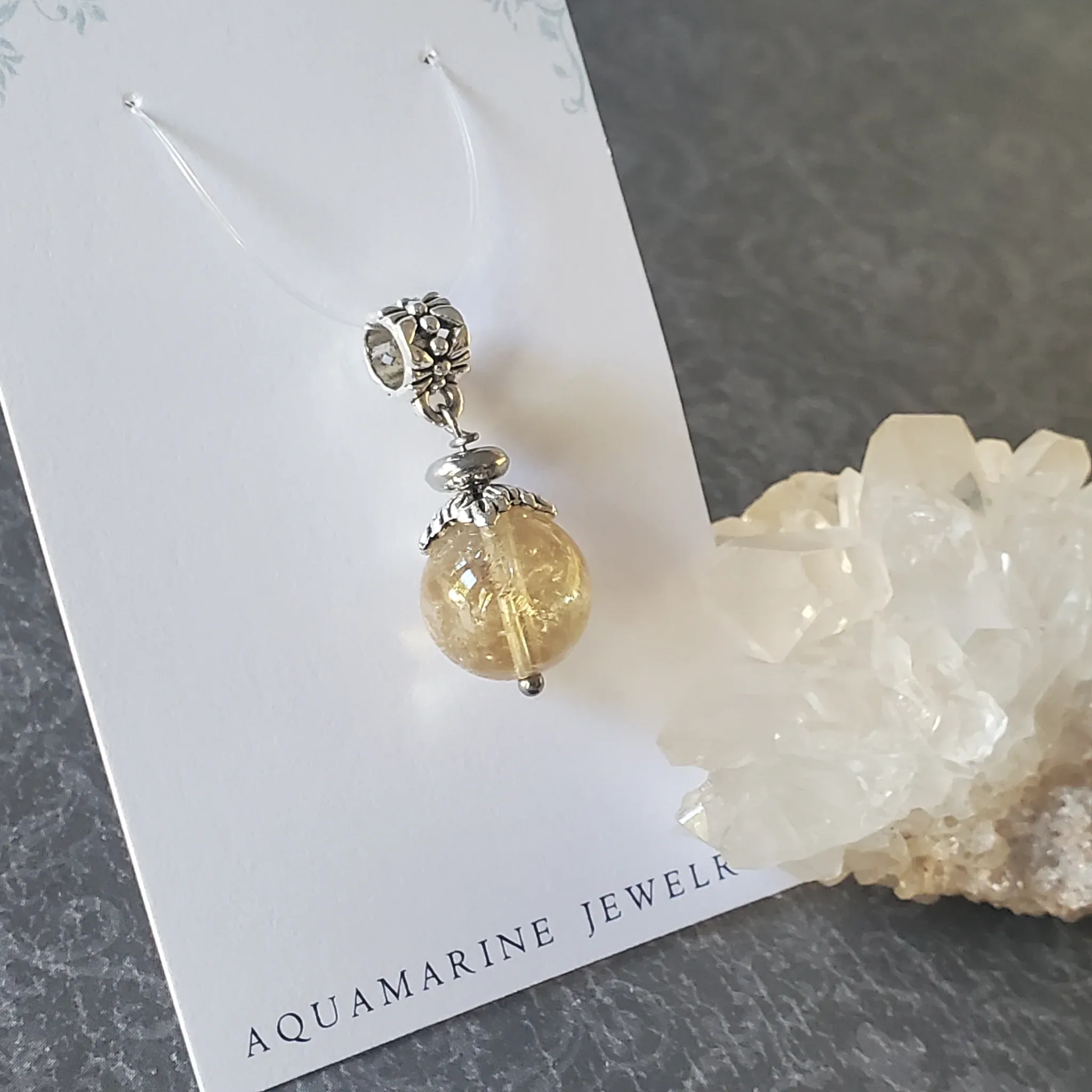 29mm x 12mm x 12mm Citrine Pendant (photo 3 of 10)
