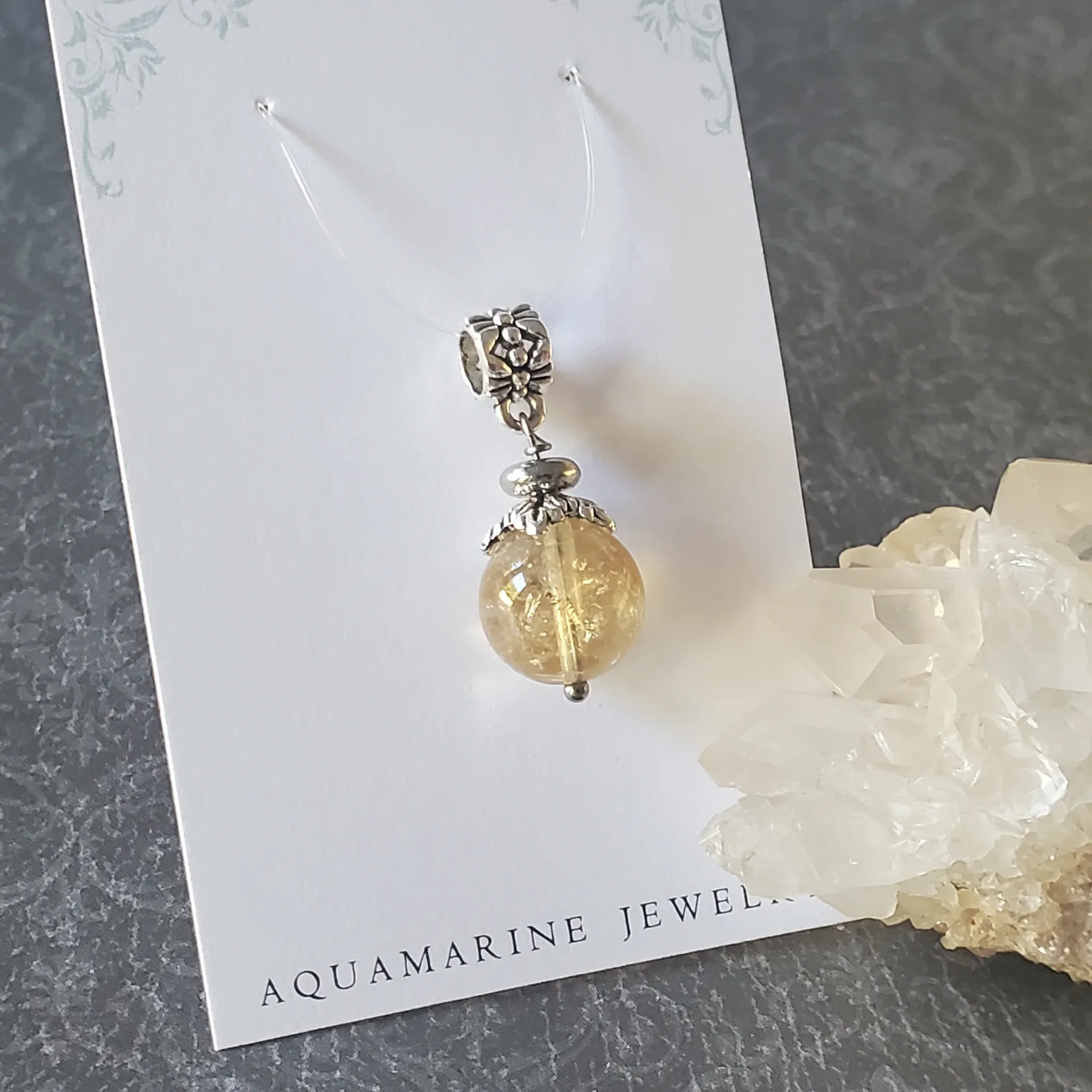 29mm x 12mm x 12mm Citrine Pendant (photo 4 of 10)