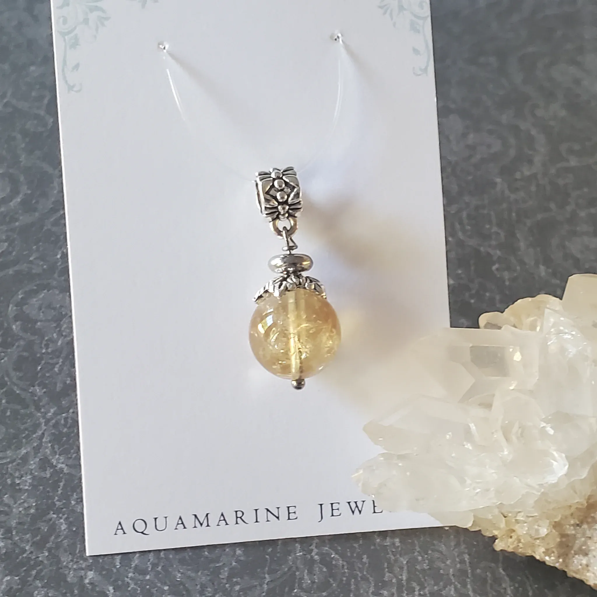 29mm x 12mm x 12mm Citrine Pendant (photo 5 of 10)