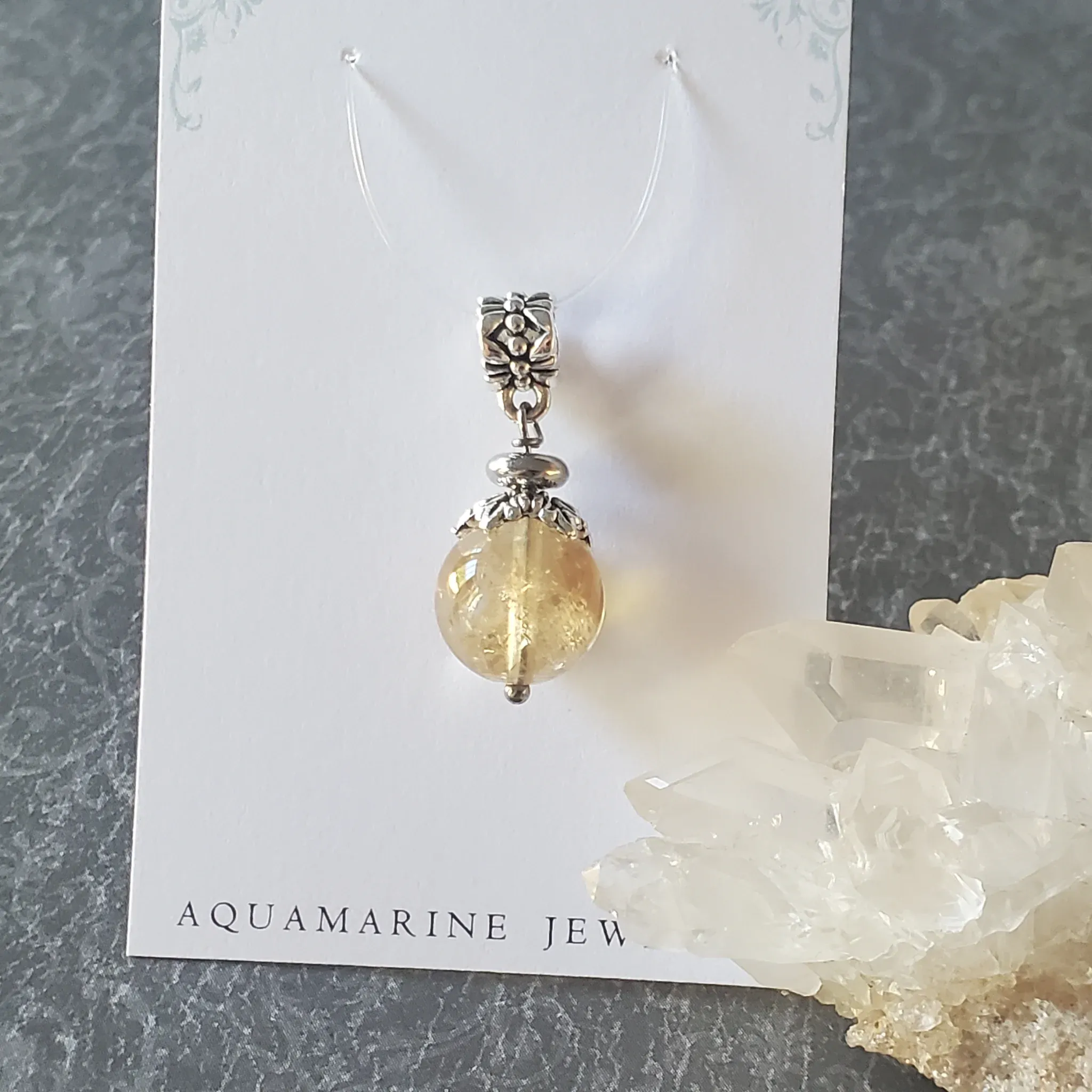 29mm x 12mm x 12mm Citrine Pendant (photo 6 of 10)