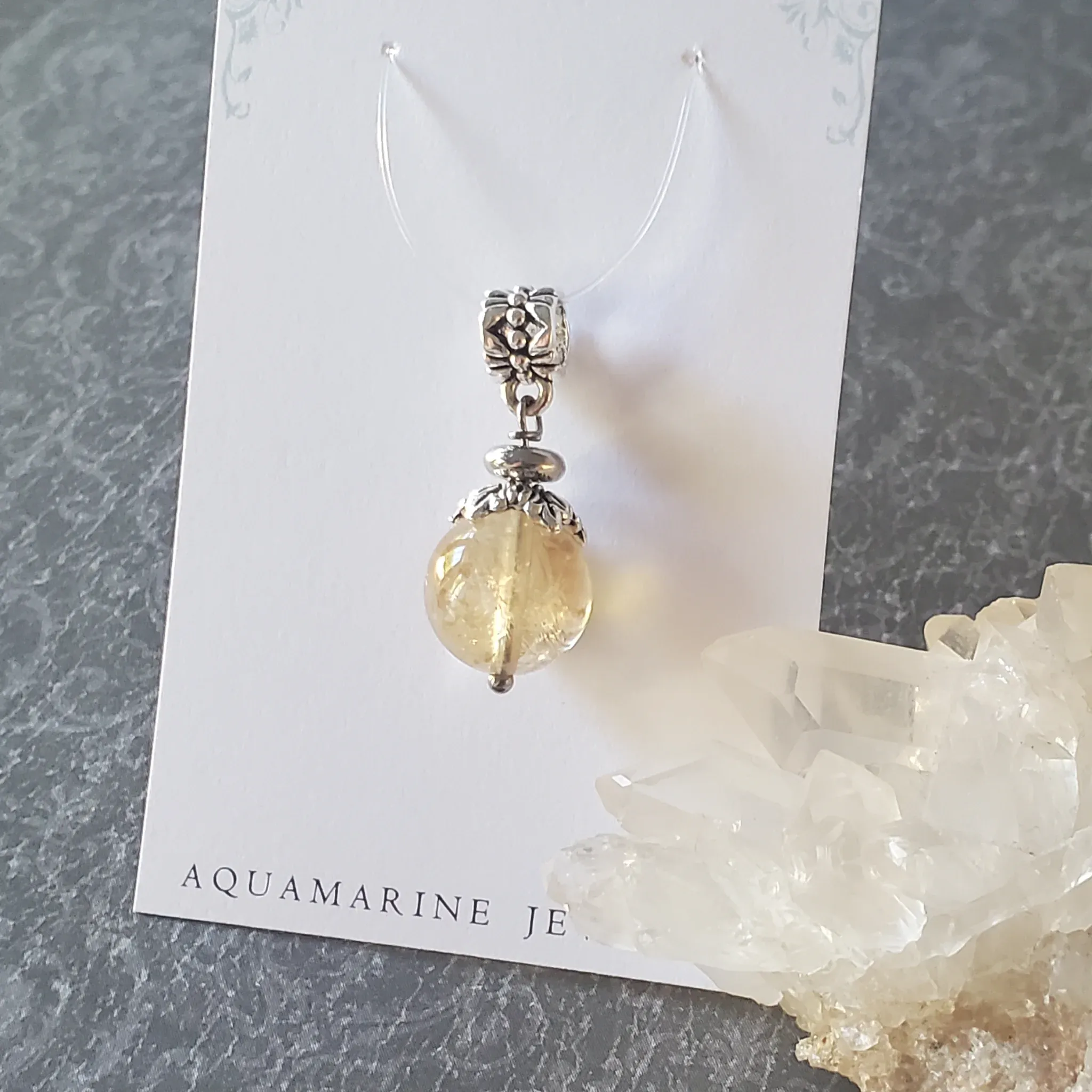 29mm x 12mm x 12mm Citrine Pendant (photo 7 of 10)