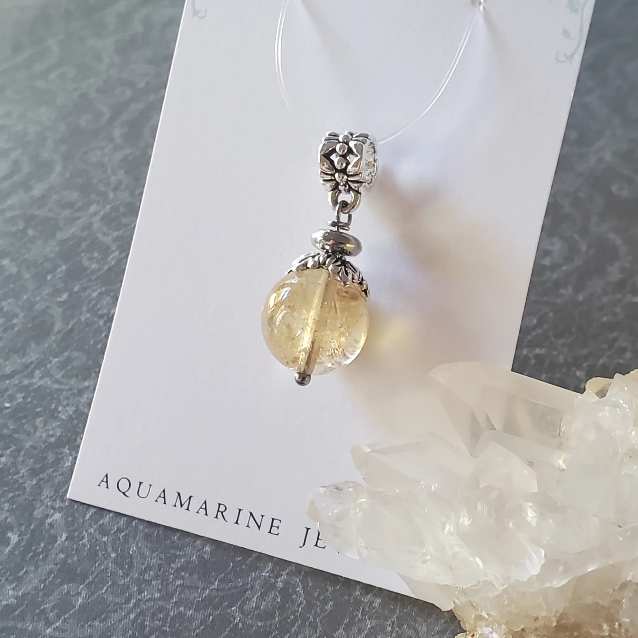 29mm x 12mm x 12mm Citrine Pendant (photo 8 of 10)
