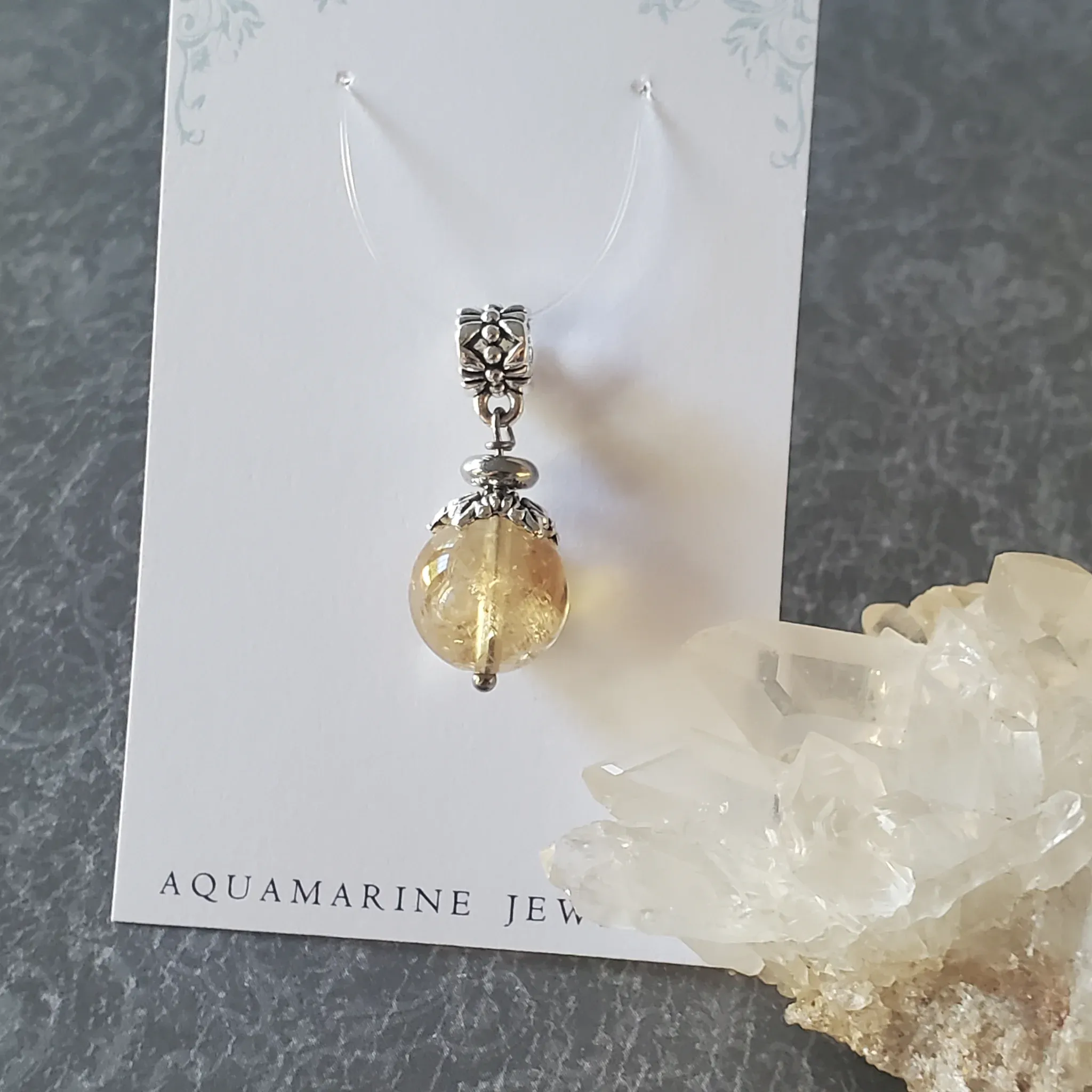 29mm x 12mm x 12mm Citrine Pendant (photo 9 of 10)