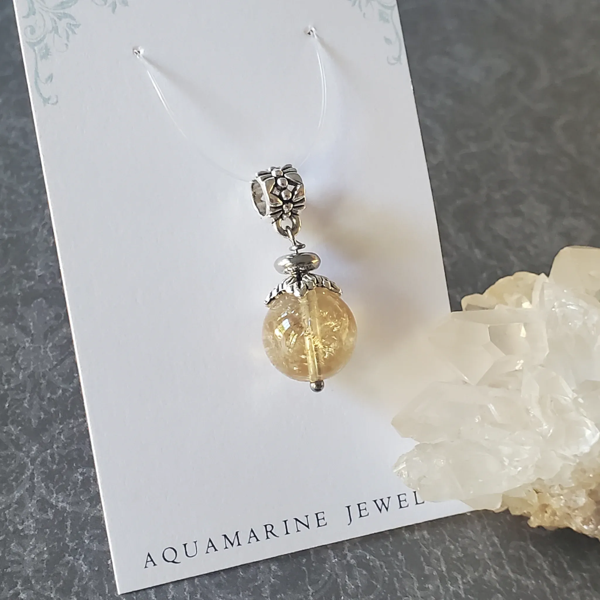 29mm x 12mm x 12mm Citrine Pendant (photo 10 of 10)