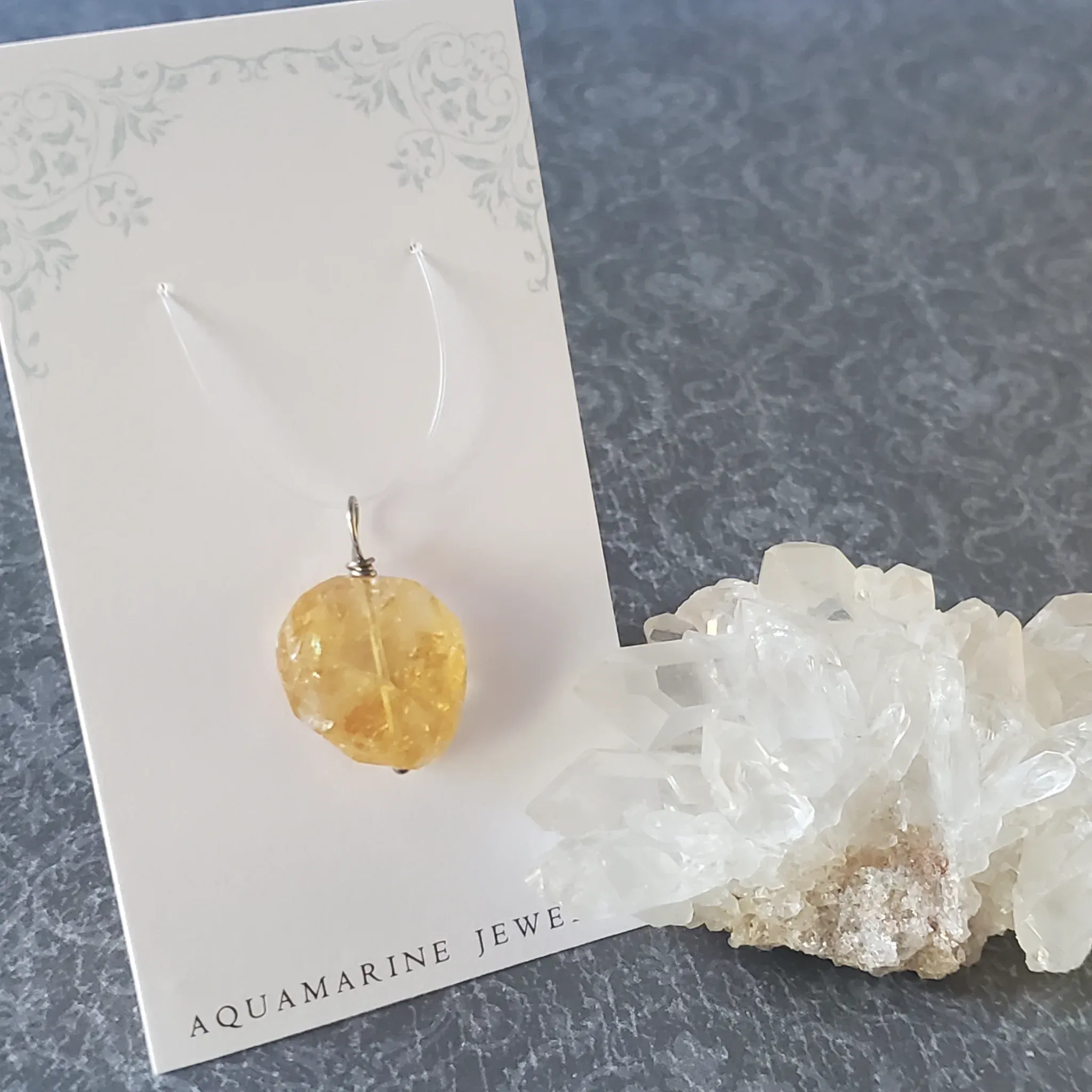 26mm x 17mm x 8mm Citrine Pendant (photo 2 of 10)