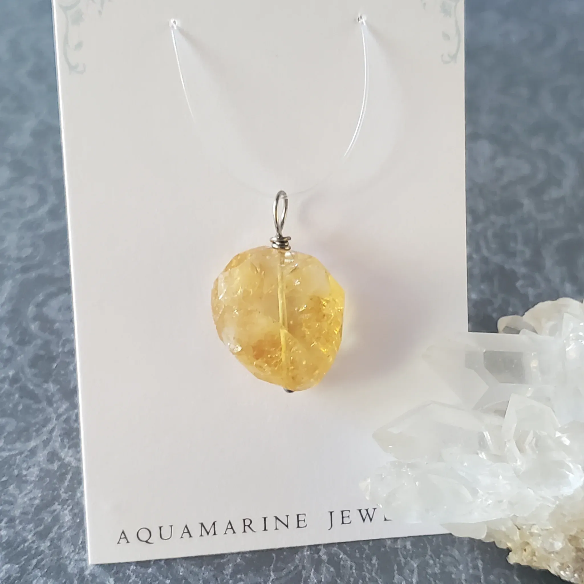 26mm x 17mm x 8mm Citrine Pendant (photo 5 of 10)