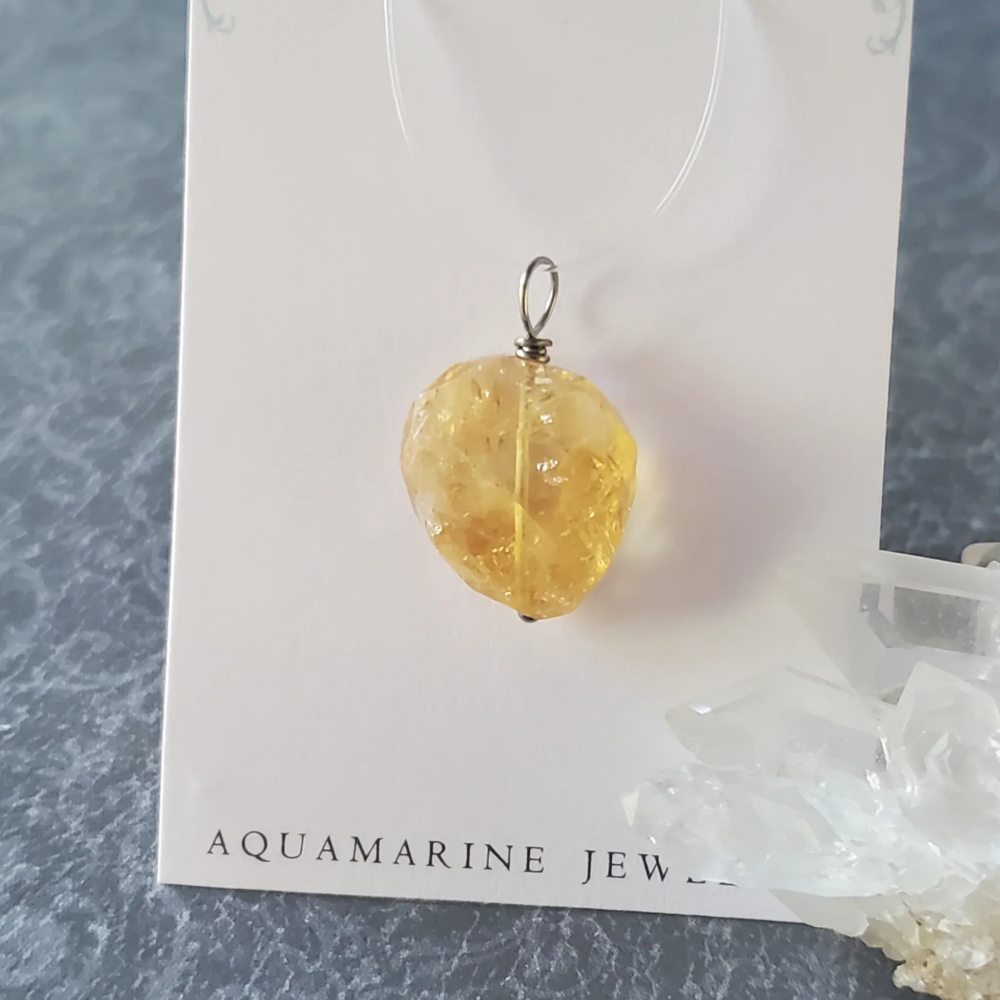 26mm x 17mm x 8mm Citrine Pendant (photo 6 of 10)