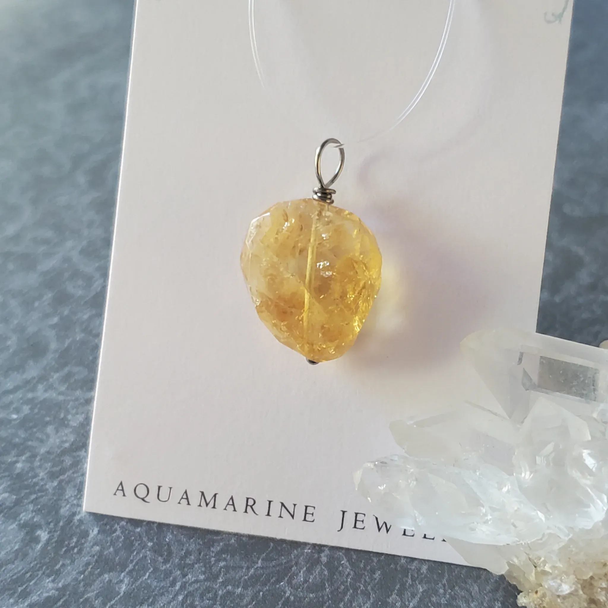 26mm x 17mm x 8mm Citrine Pendant (photo 7 of 10)