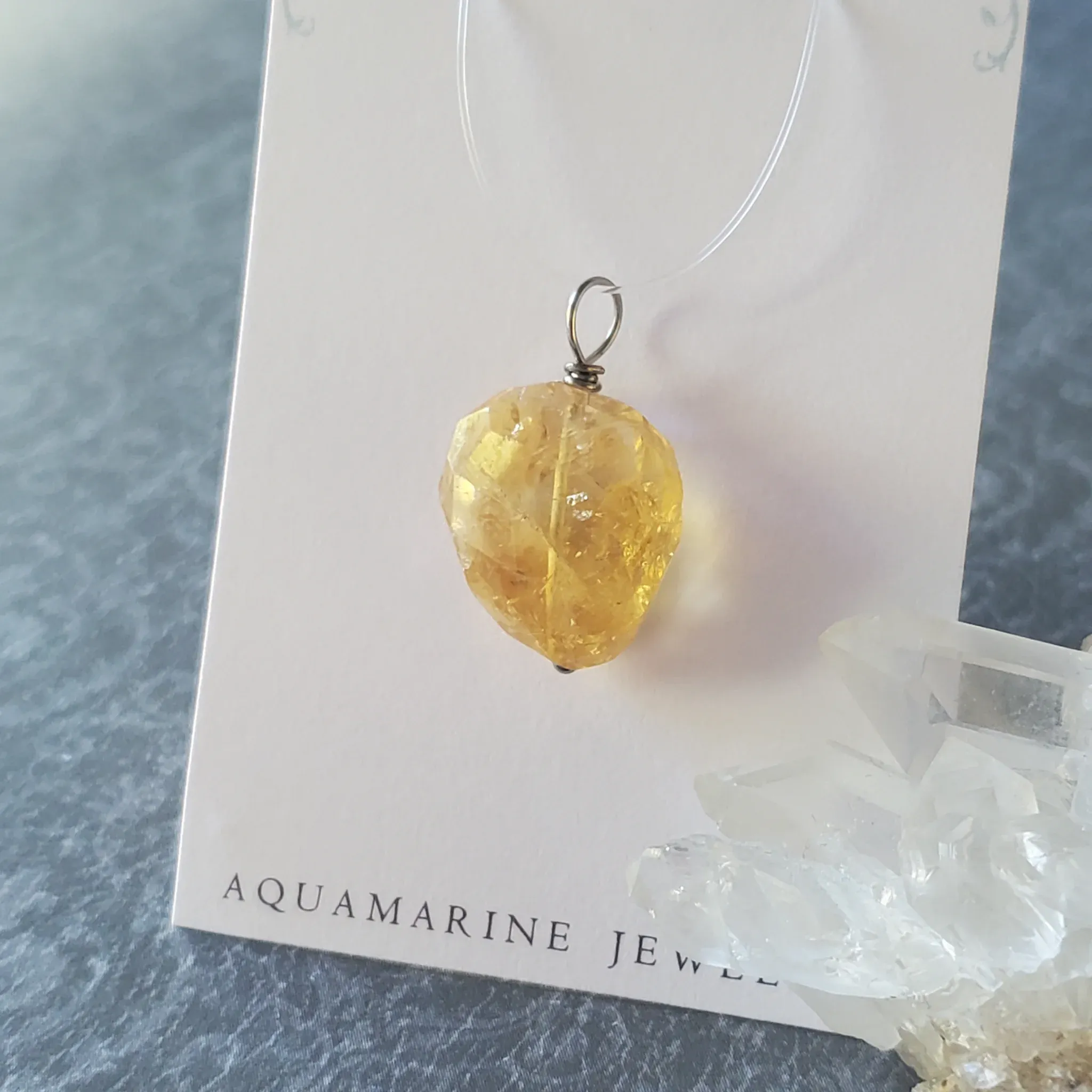 26mm x 17mm x 8mm Citrine Pendant (photo 8 of 10)