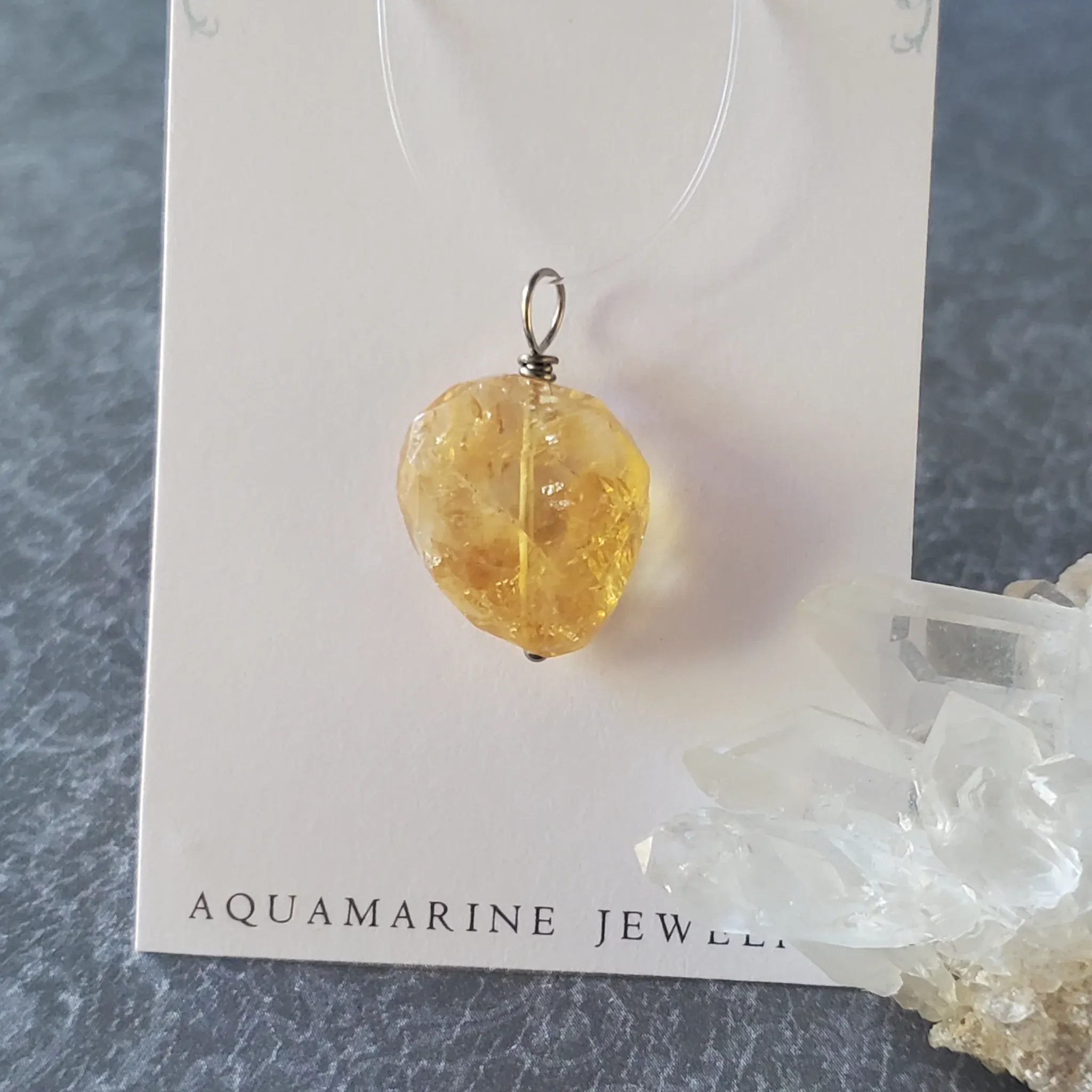 26mm x 17mm x 8mm Citrine Pendant (photo 9 of 10)