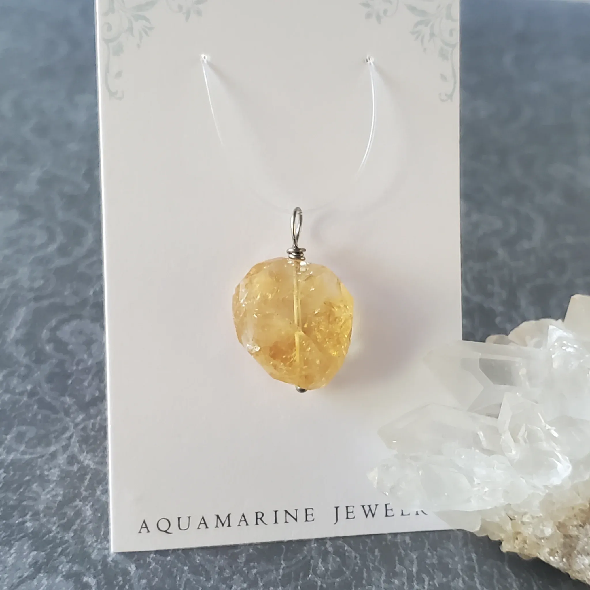 26mm x 17mm x 8mm Citrine Pendant (photo 10 of 10)