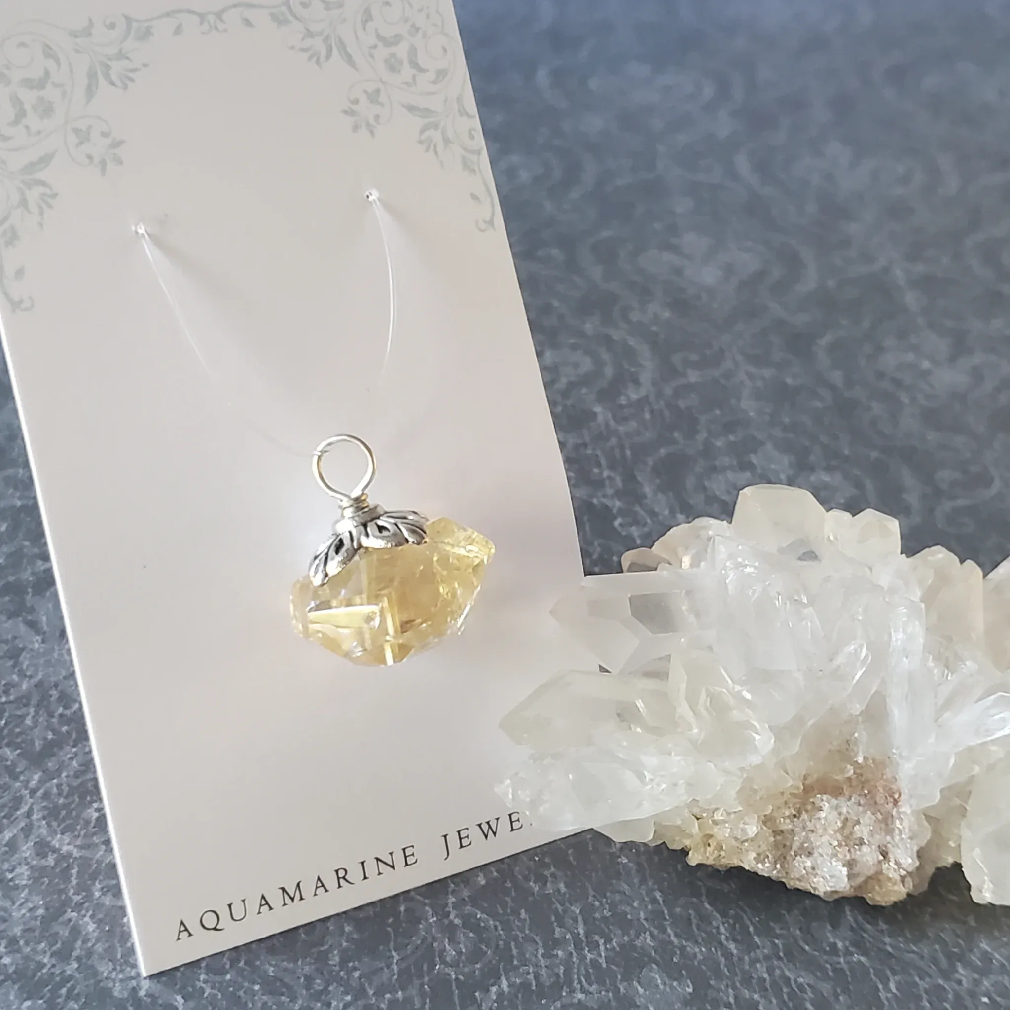 21mm x 19mm x 15mm Citrine Pendant (photo 2 of 10)