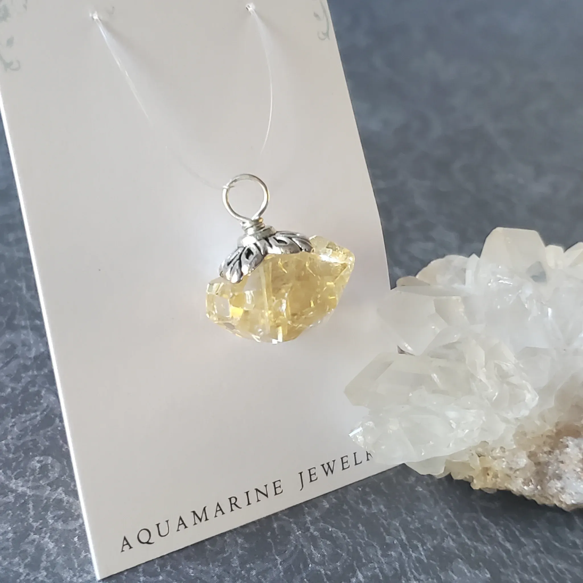 21mm x 19mm x 15mm Citrine Pendant (photo 3 of 10)