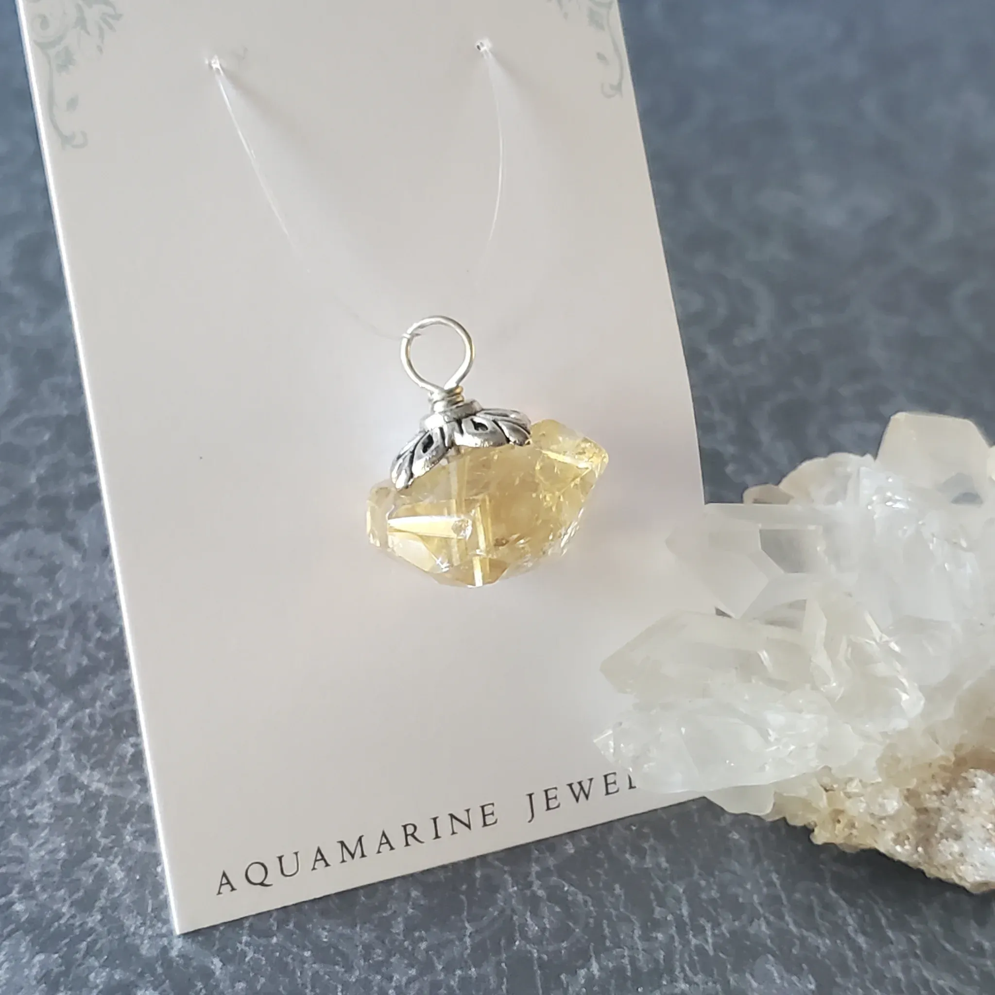 21mm x 19mm x 15mm Citrine Pendant (photo 4 of 10)