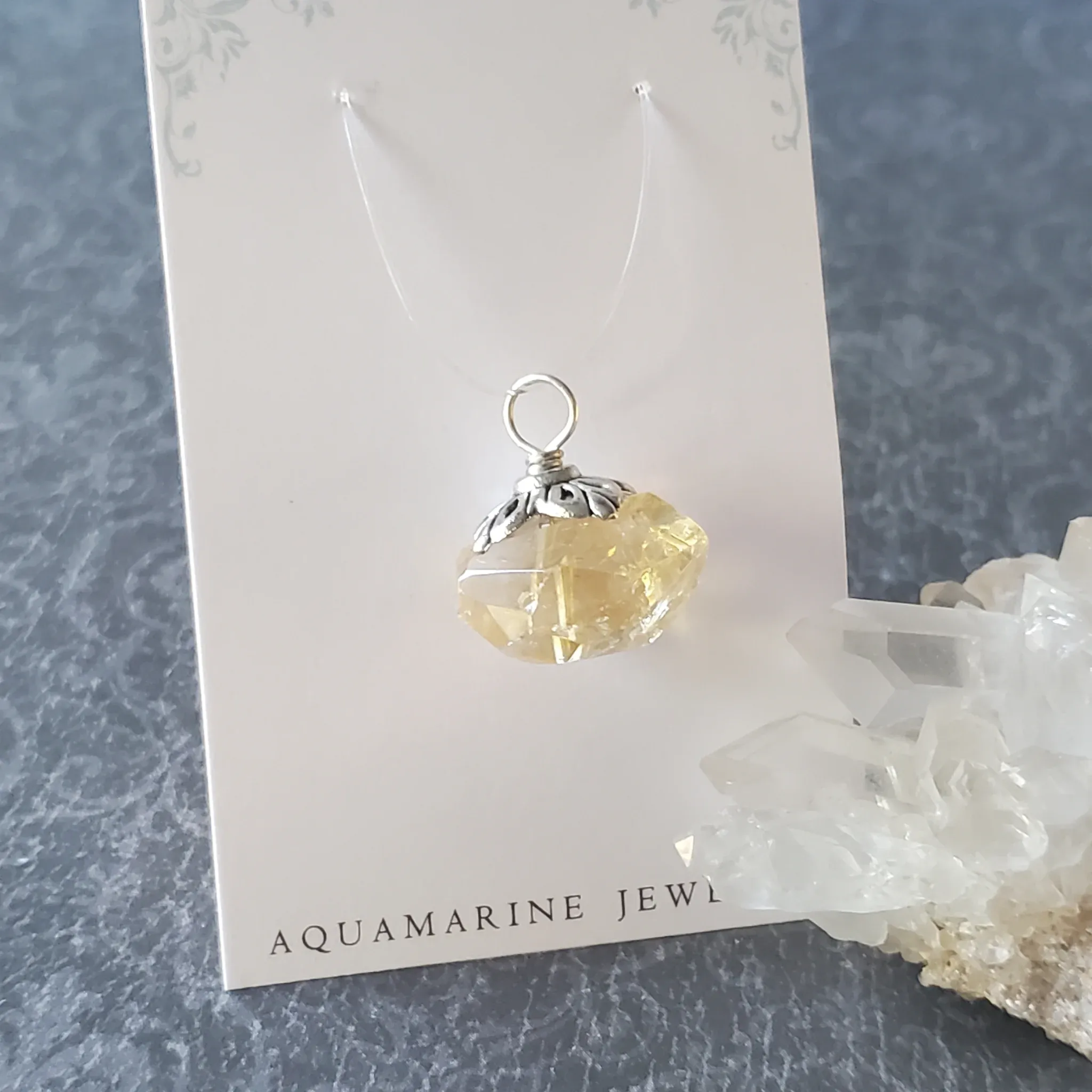 21mm x 19mm x 15mm Citrine Pendant (photo 5 of 10)