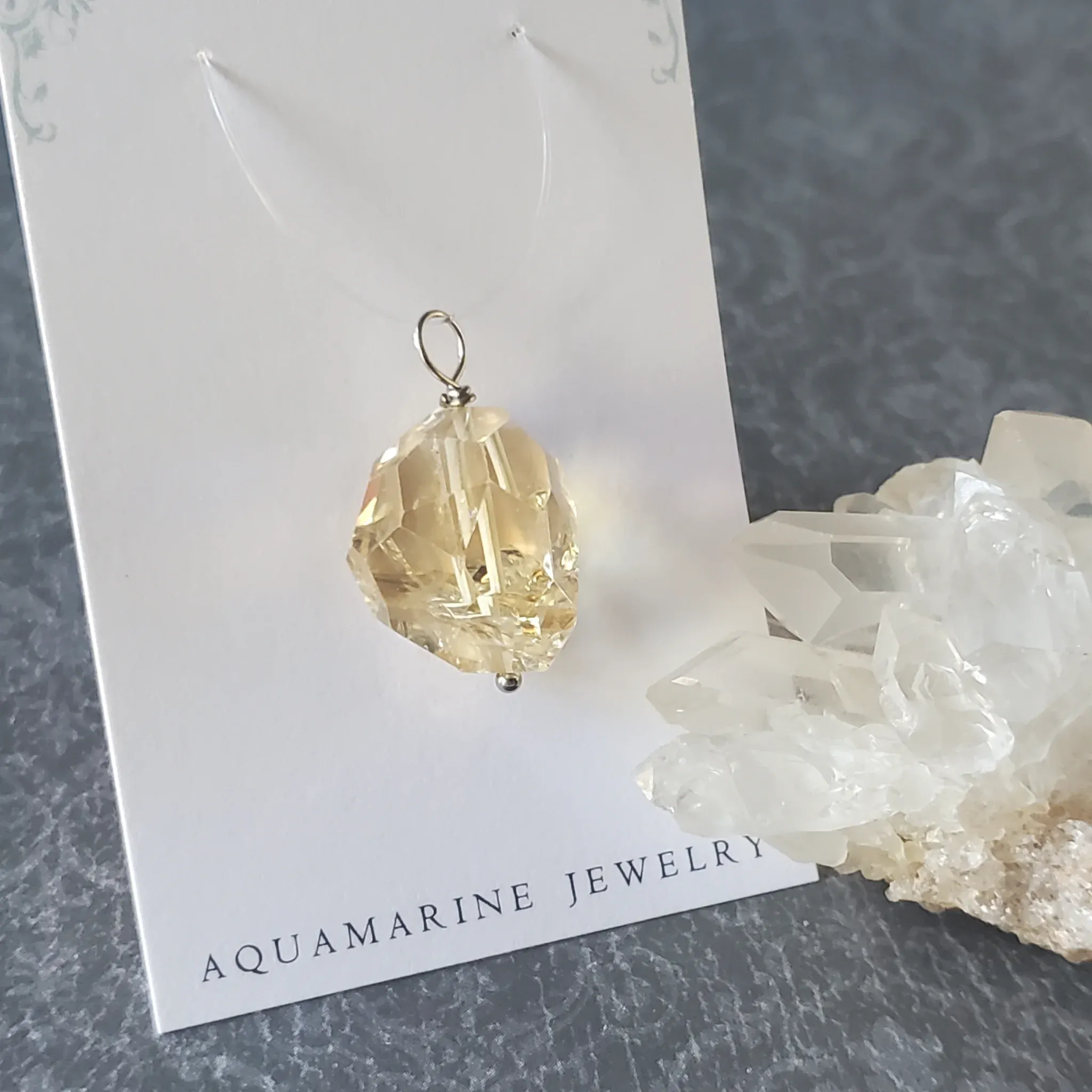27mm x 16mm x 15mm Citrine Pendant