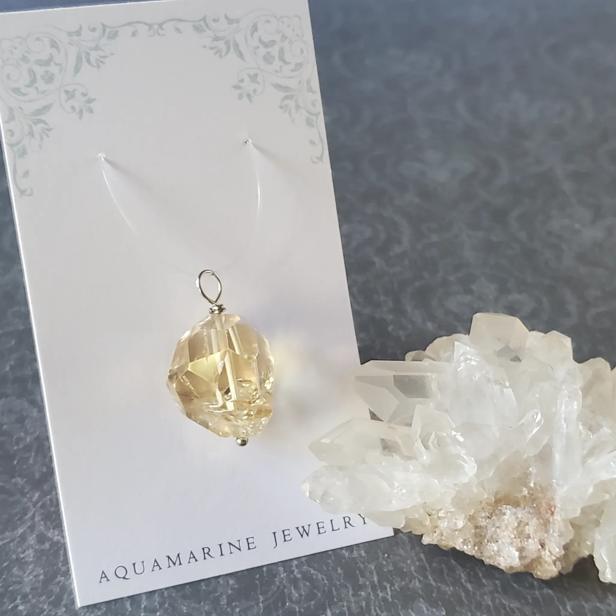 27mm x 16mm x 15mm Citrine Pendant (photo 2 of 12)
