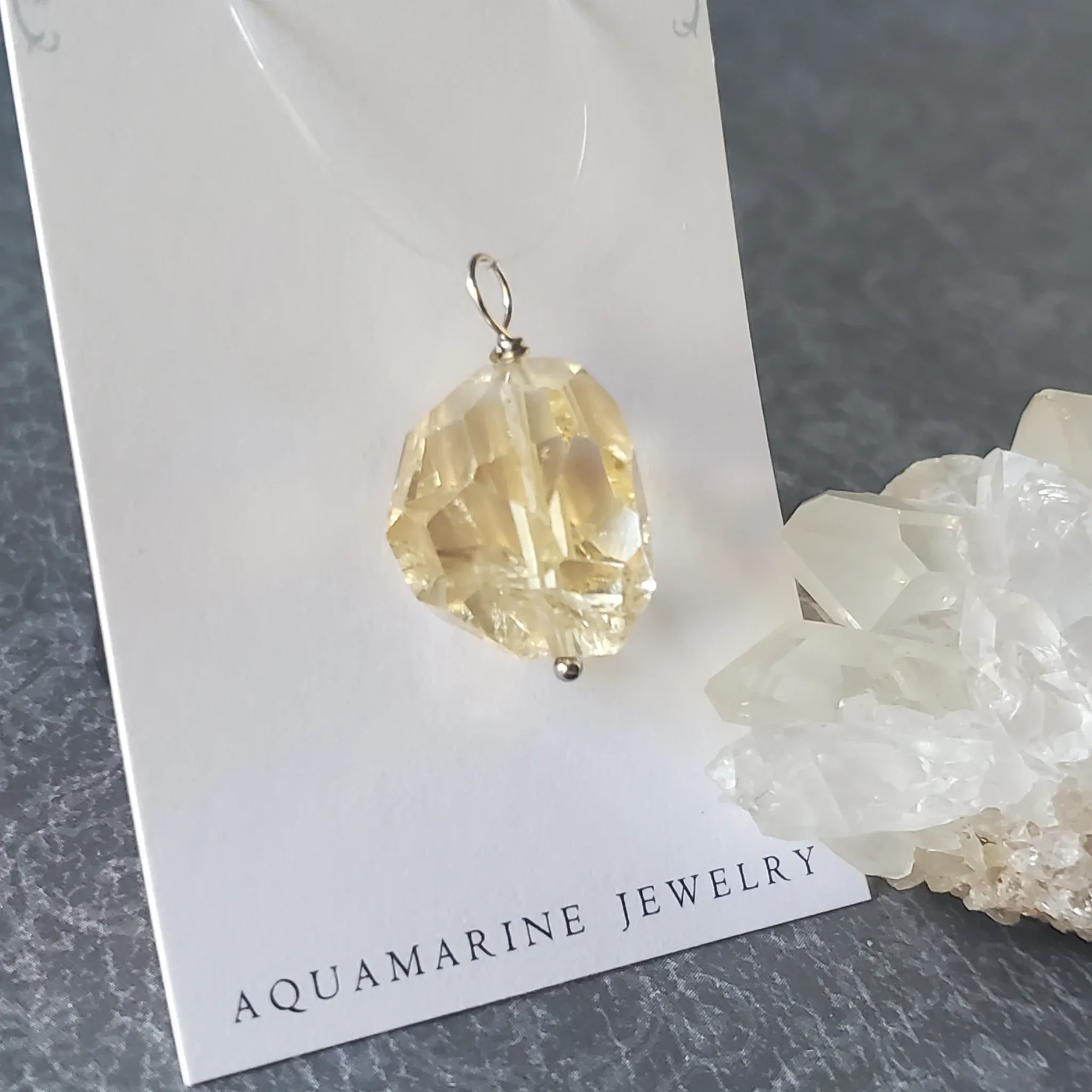 27mm x 16mm x 15mm Citrine Pendant (photo 3 of 12)