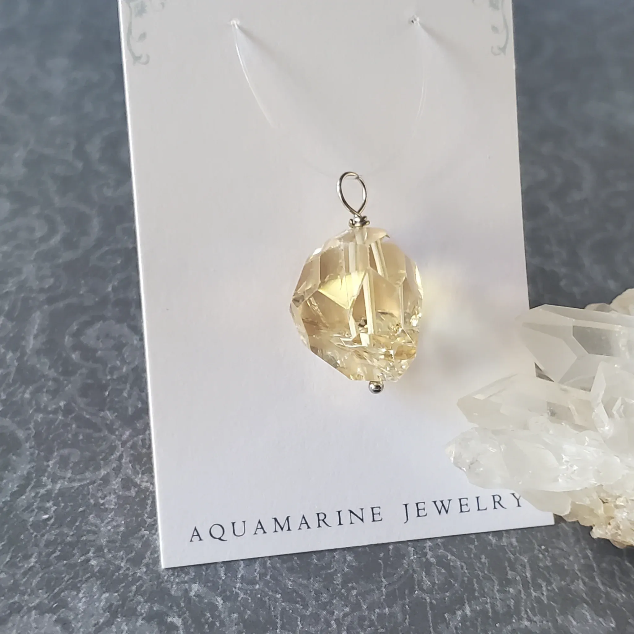 27mm x 16mm x 15mm Citrine Pendant (photo 5 of 12)