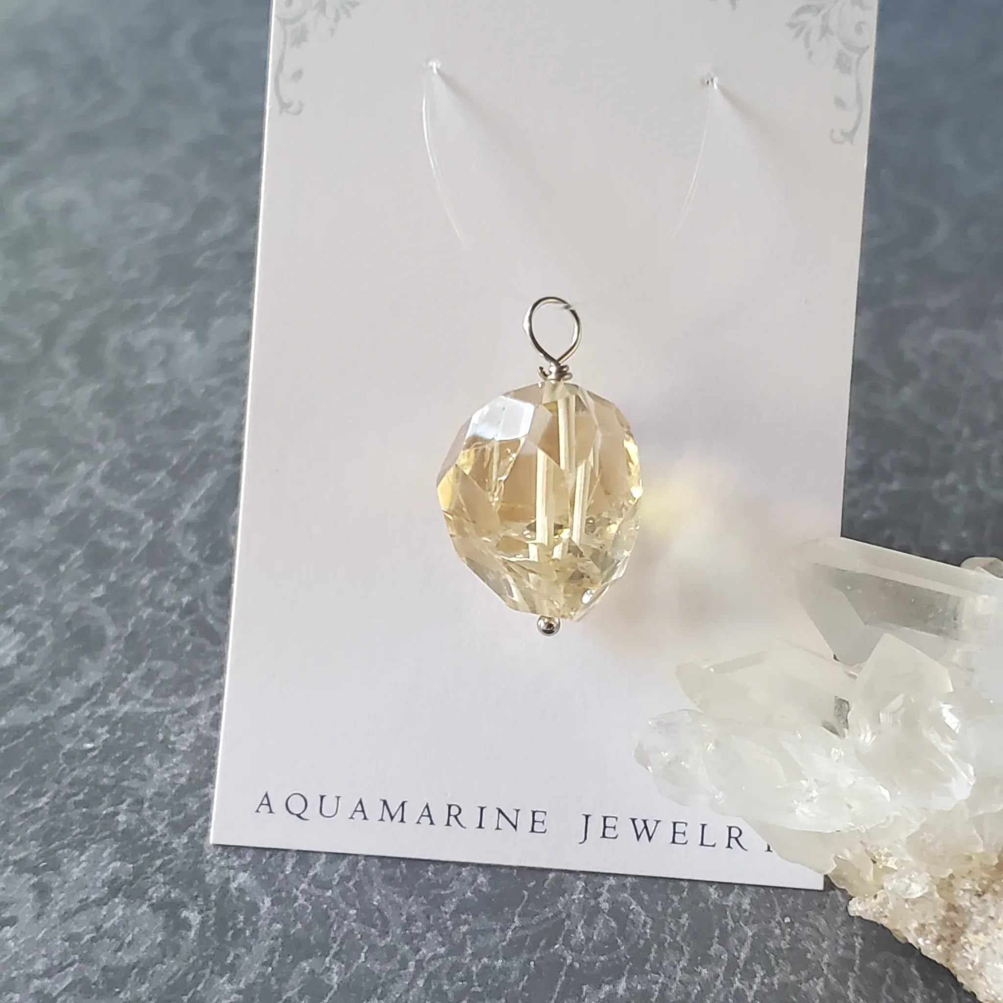 27mm x 16mm x 15mm Citrine Pendant (photo 7 of 12)