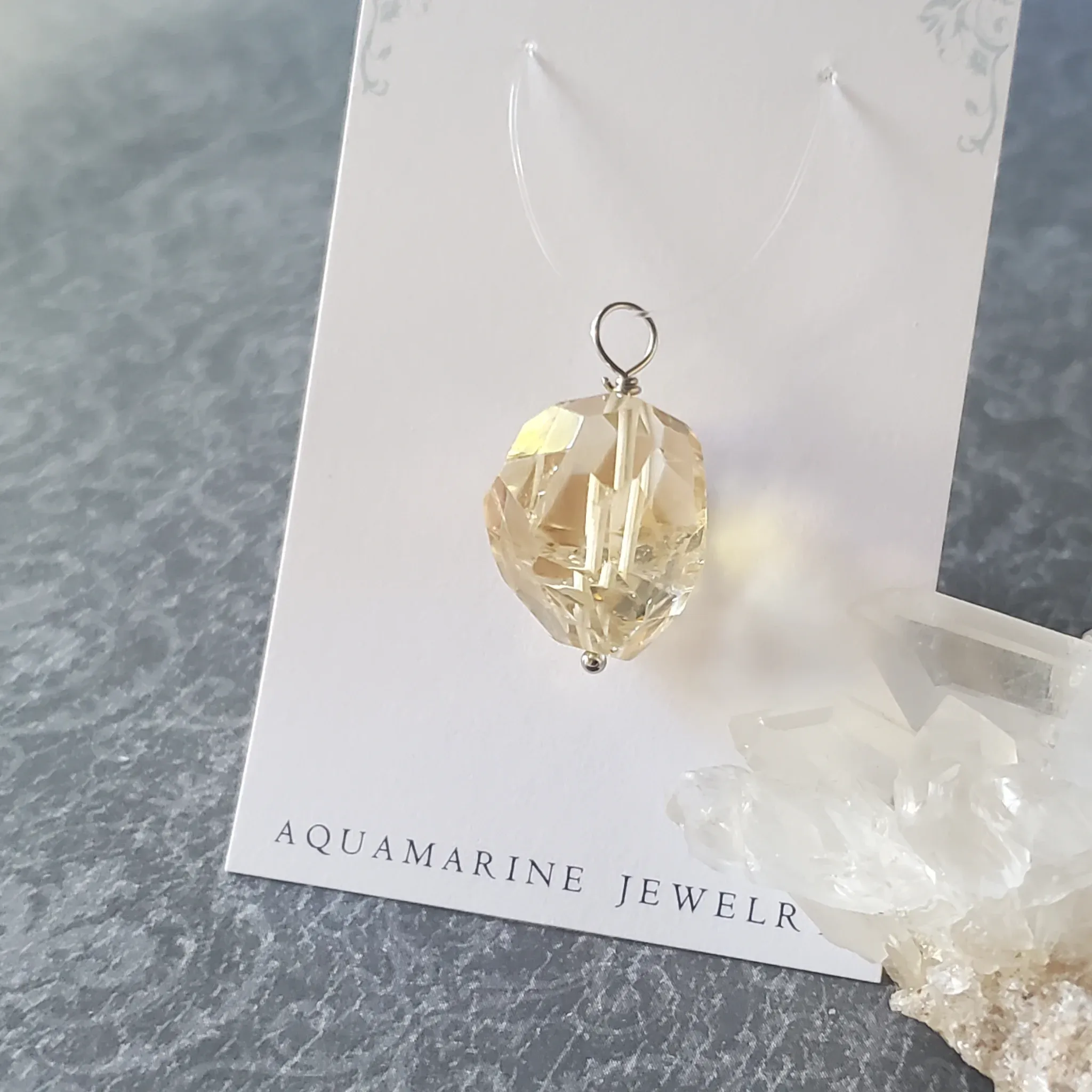 27mm x 16mm x 15mm Citrine Pendant (photo 8 of 12)