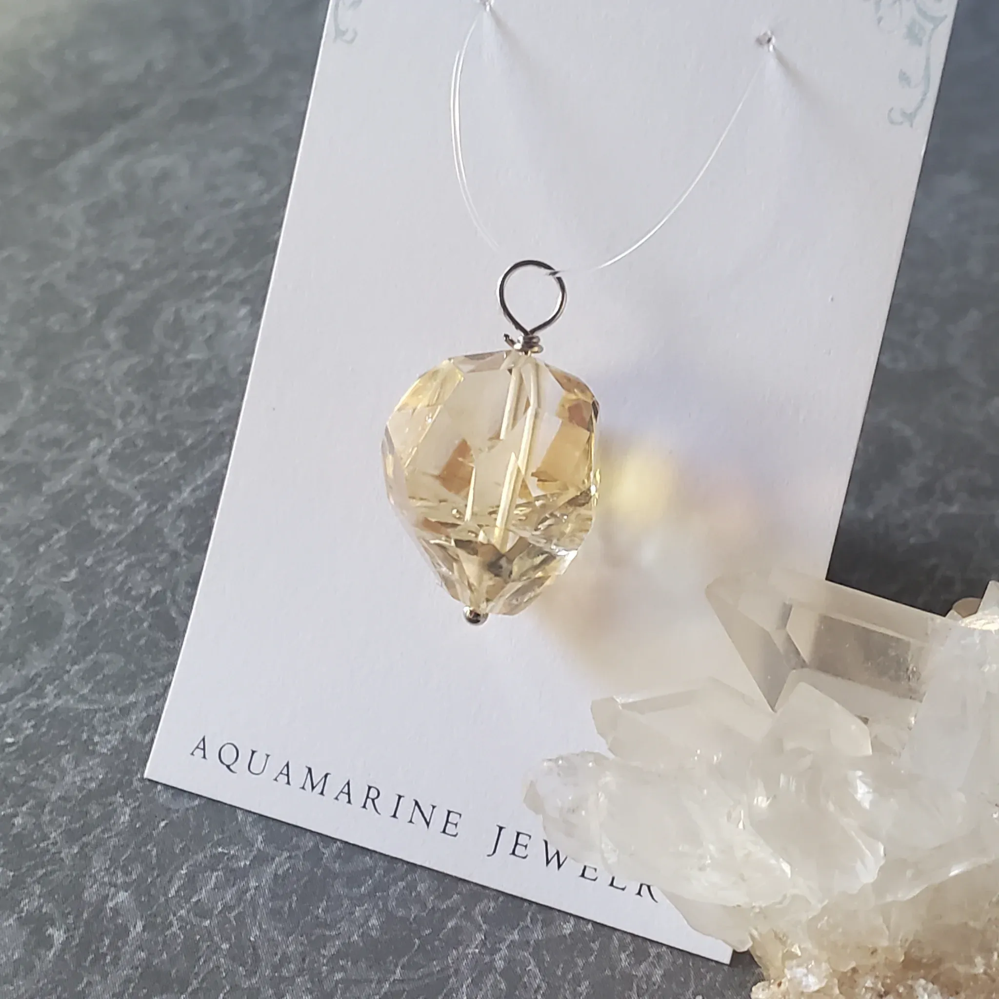 27mm x 16mm x 15mm Citrine Pendant (photo 9 of 12)