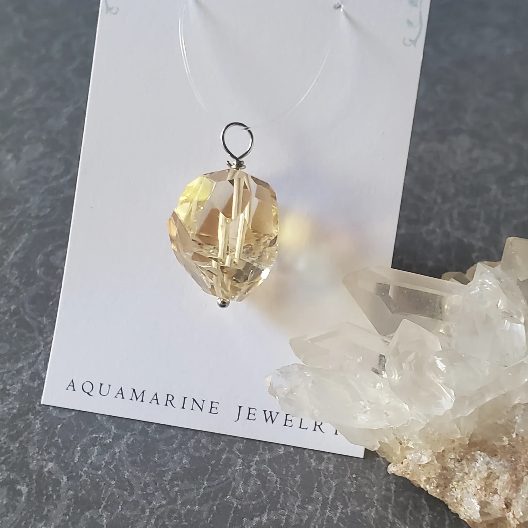 27mm x 16mm x 15mm Citrine Pendant (photo 10 of 12)