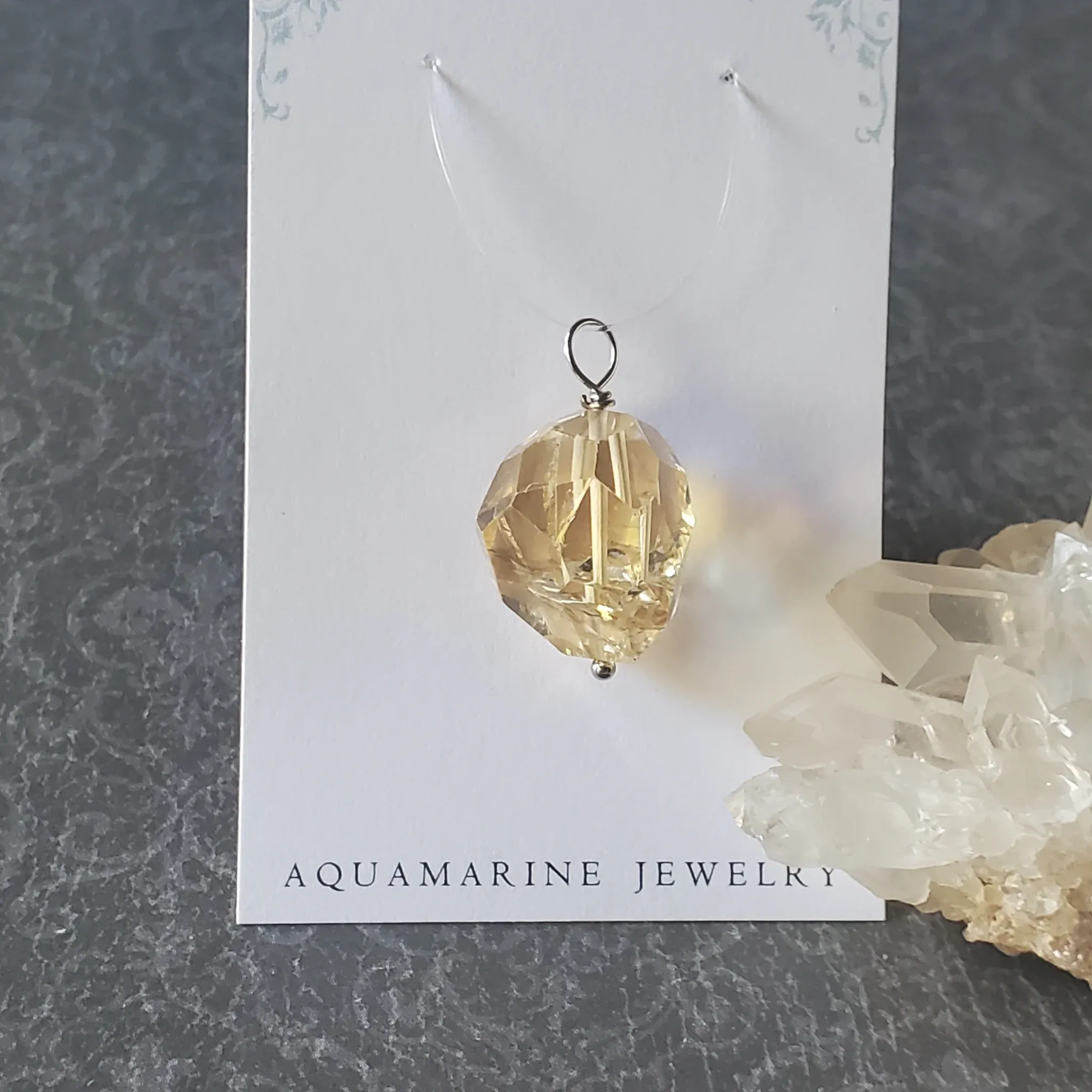 27mm x 16mm x 15mm Citrine Pendant (photo 12 of 12)