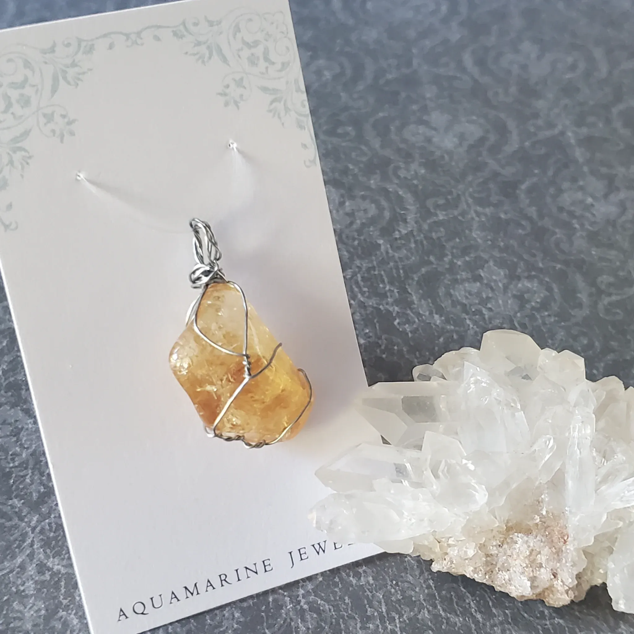 37mm x 21mm x 11mm Citrine Pendant (photo 2 of 10)