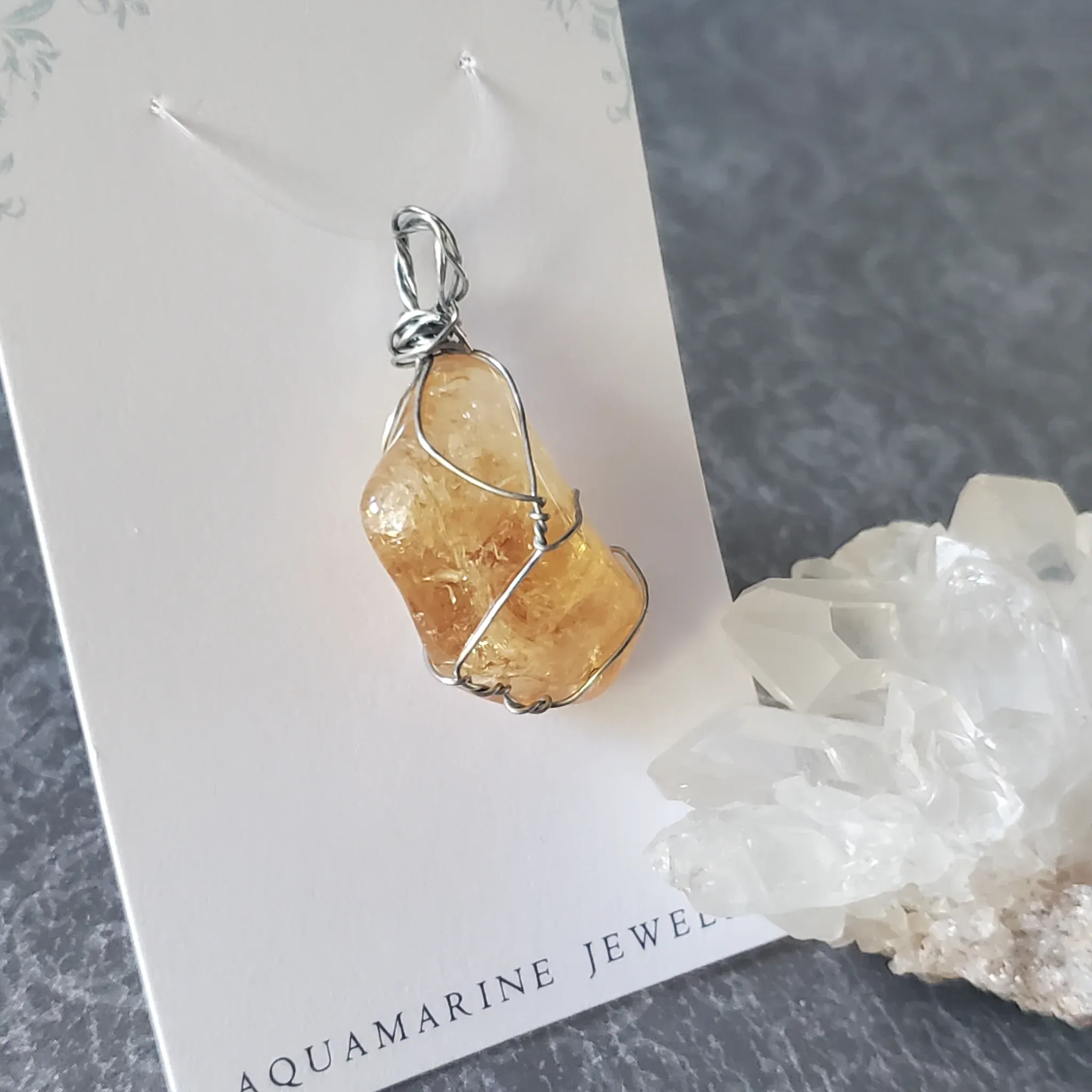 37mm x 21mm x 11mm Citrine Pendant (photo 3 of 10)