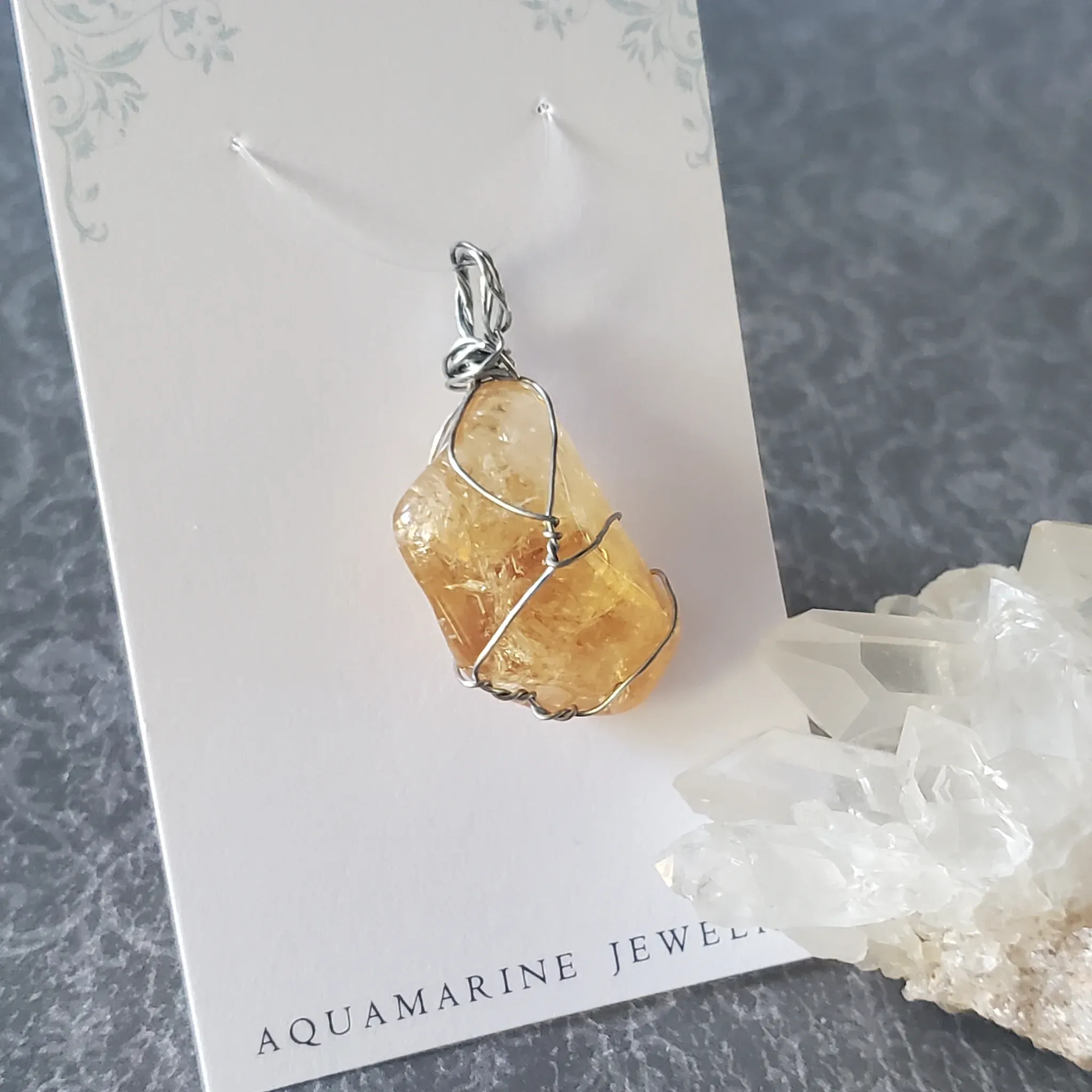 37mm x 21mm x 11mm Citrine Pendant (photo 4 of 10)