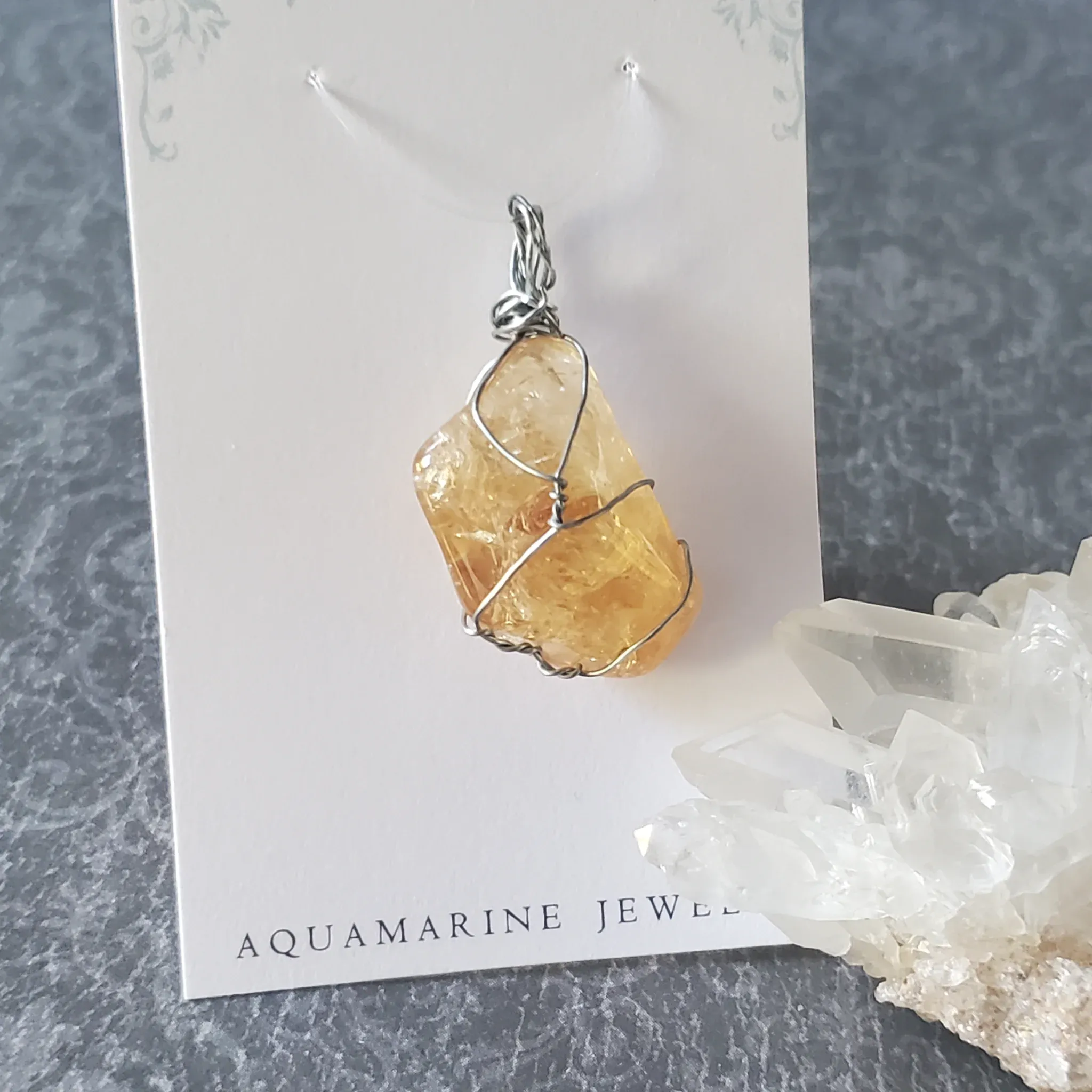 37mm x 21mm x 11mm Citrine Pendant (photo 5 of 10)
