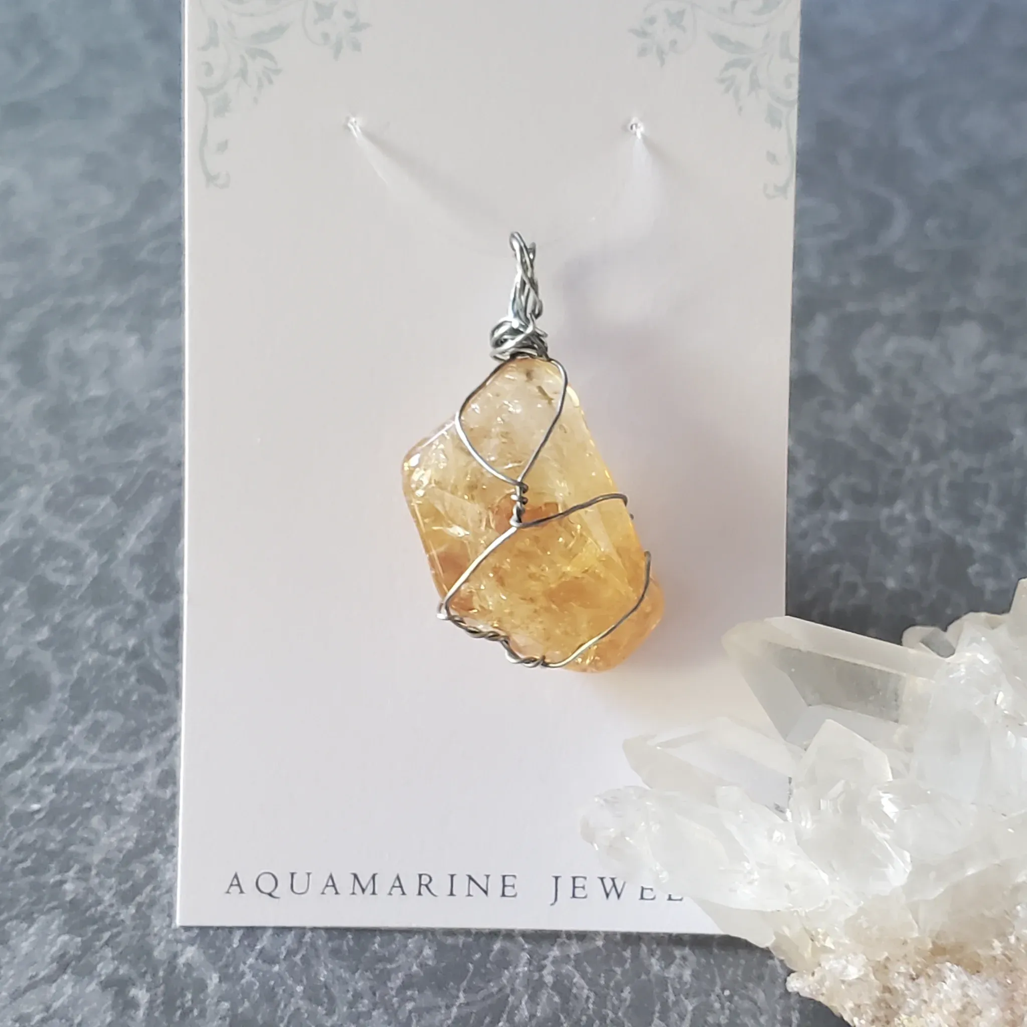 37mm x 21mm x 11mm Citrine Pendant (photo 6 of 10)