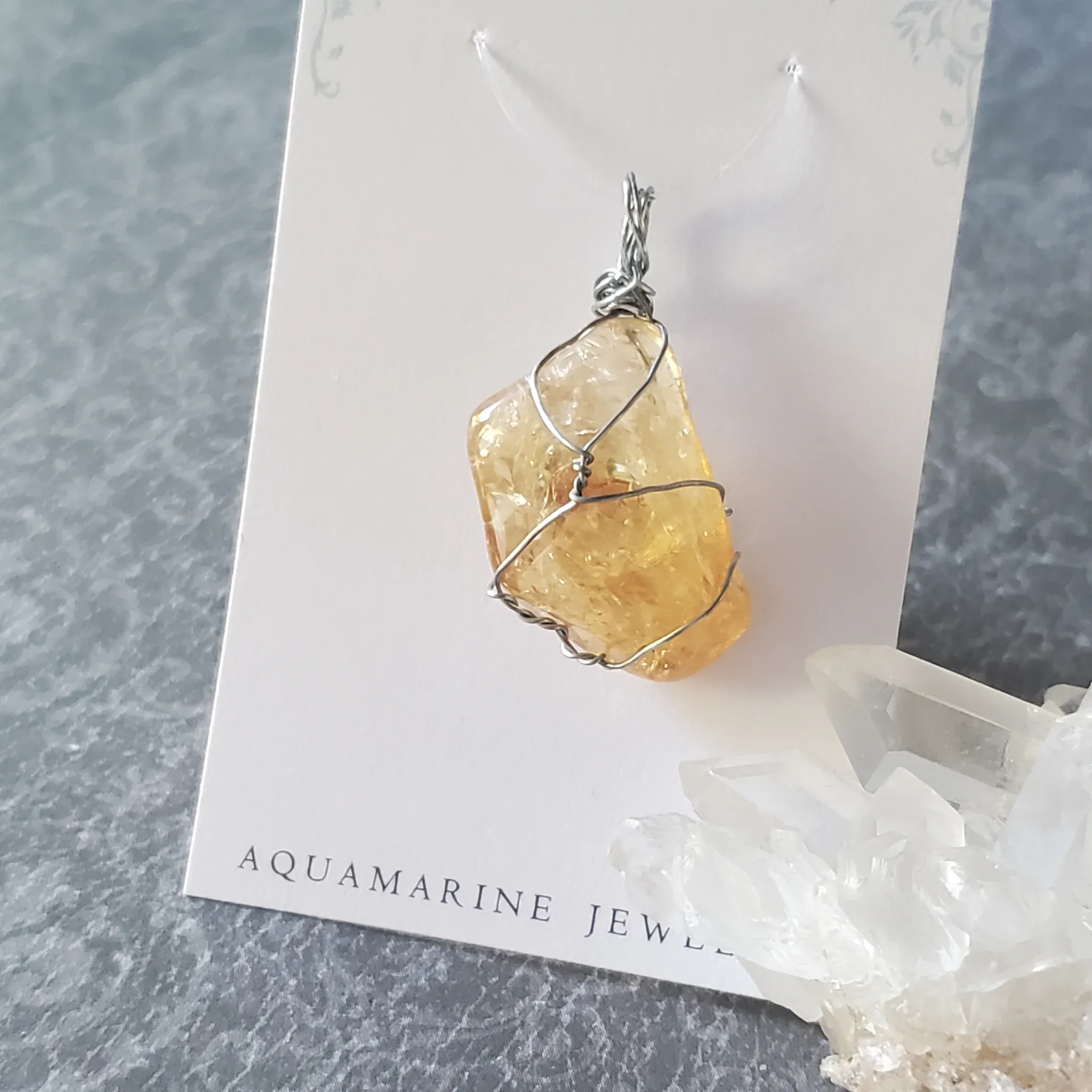 37mm x 21mm x 11mm Citrine Pendant (photo 7 of 10)