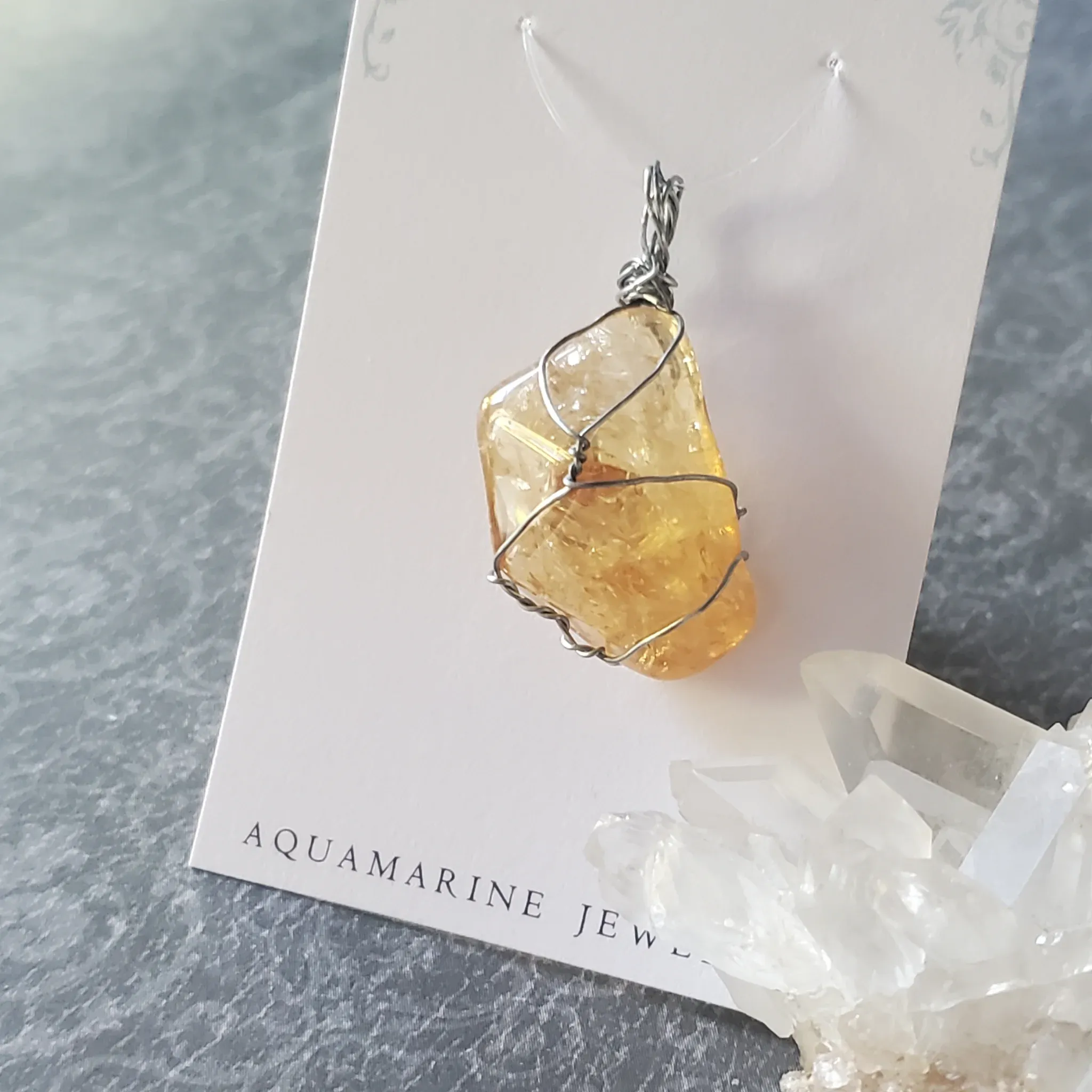 37mm x 21mm x 11mm Citrine Pendant (photo 8 of 10)