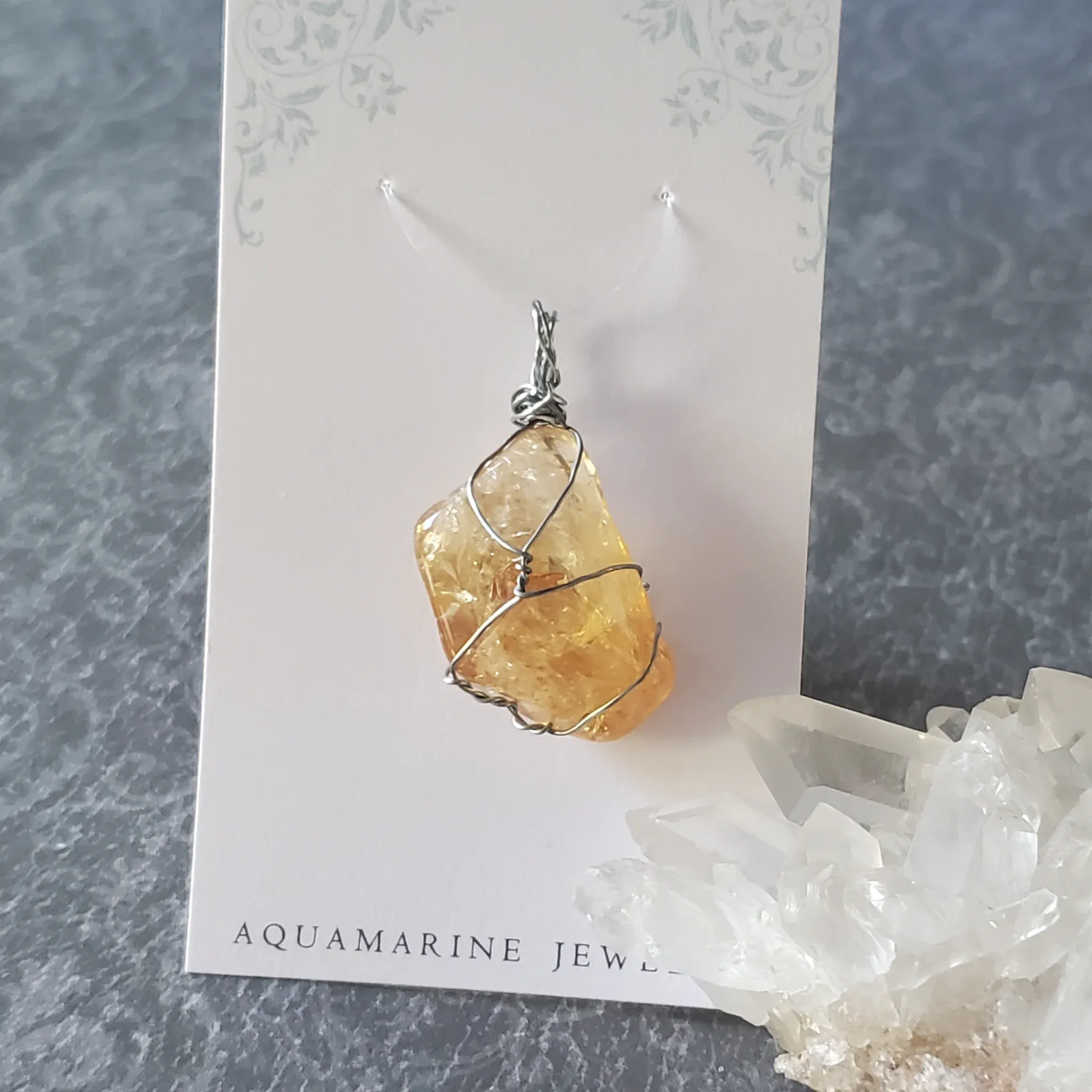 37mm x 21mm x 11mm Citrine Pendant (photo 9 of 10)