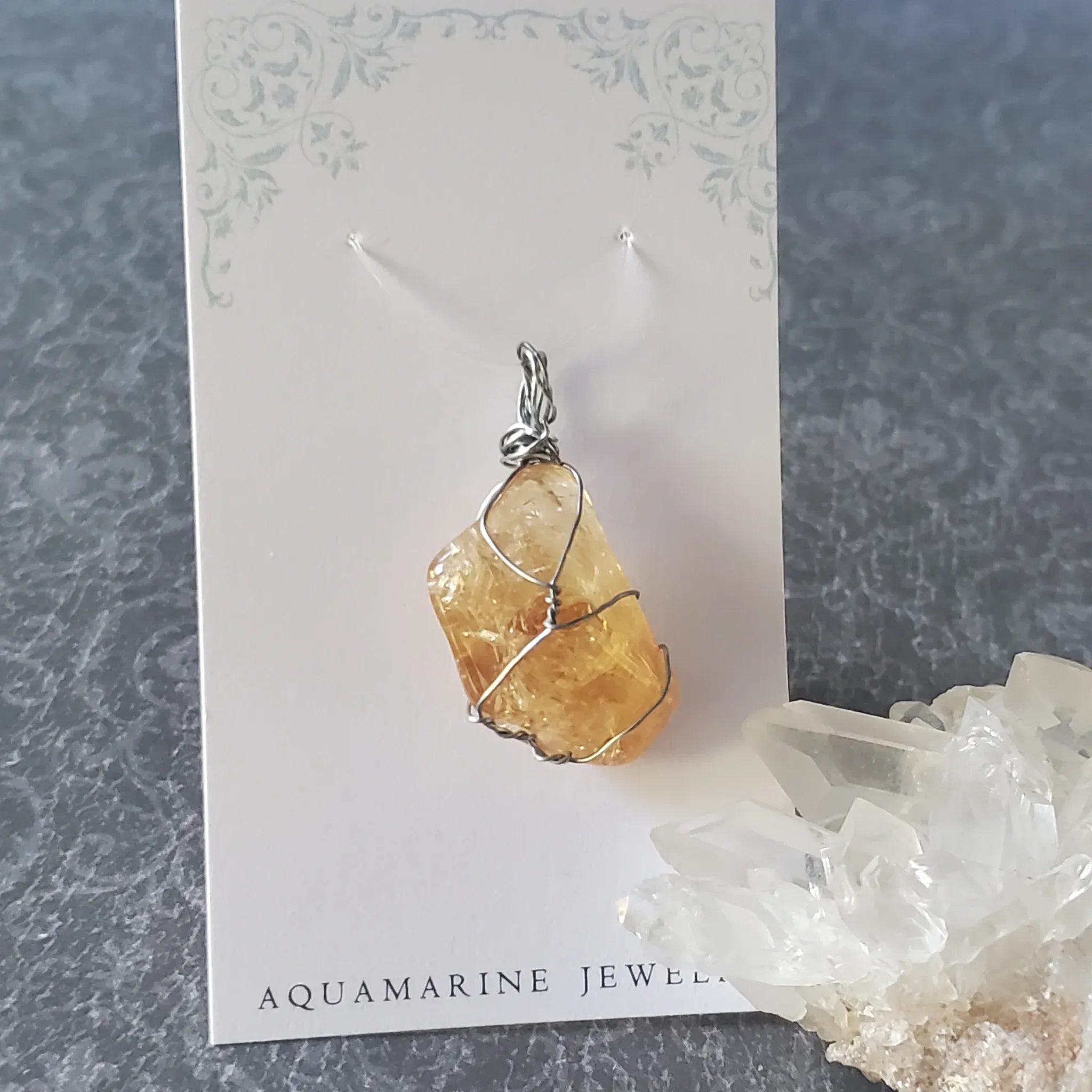 37mm x 21mm x 11mm Citrine Pendant (photo 10 of 10)