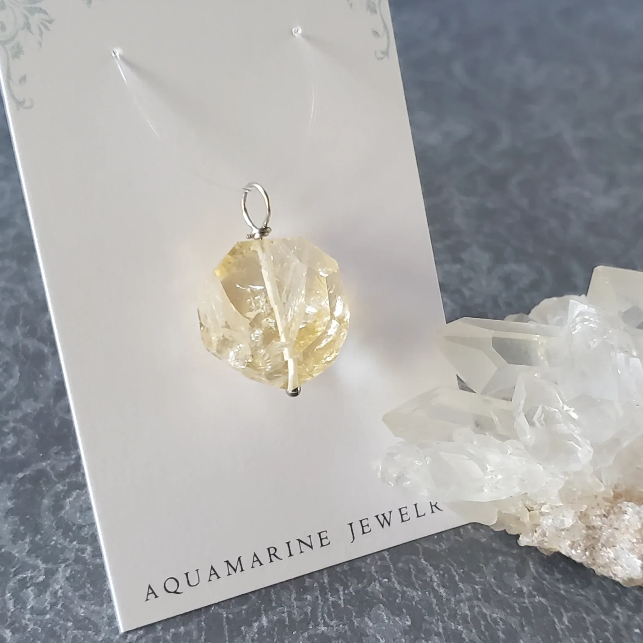 26mm x 18mm x 15mm Citrine Pendant
