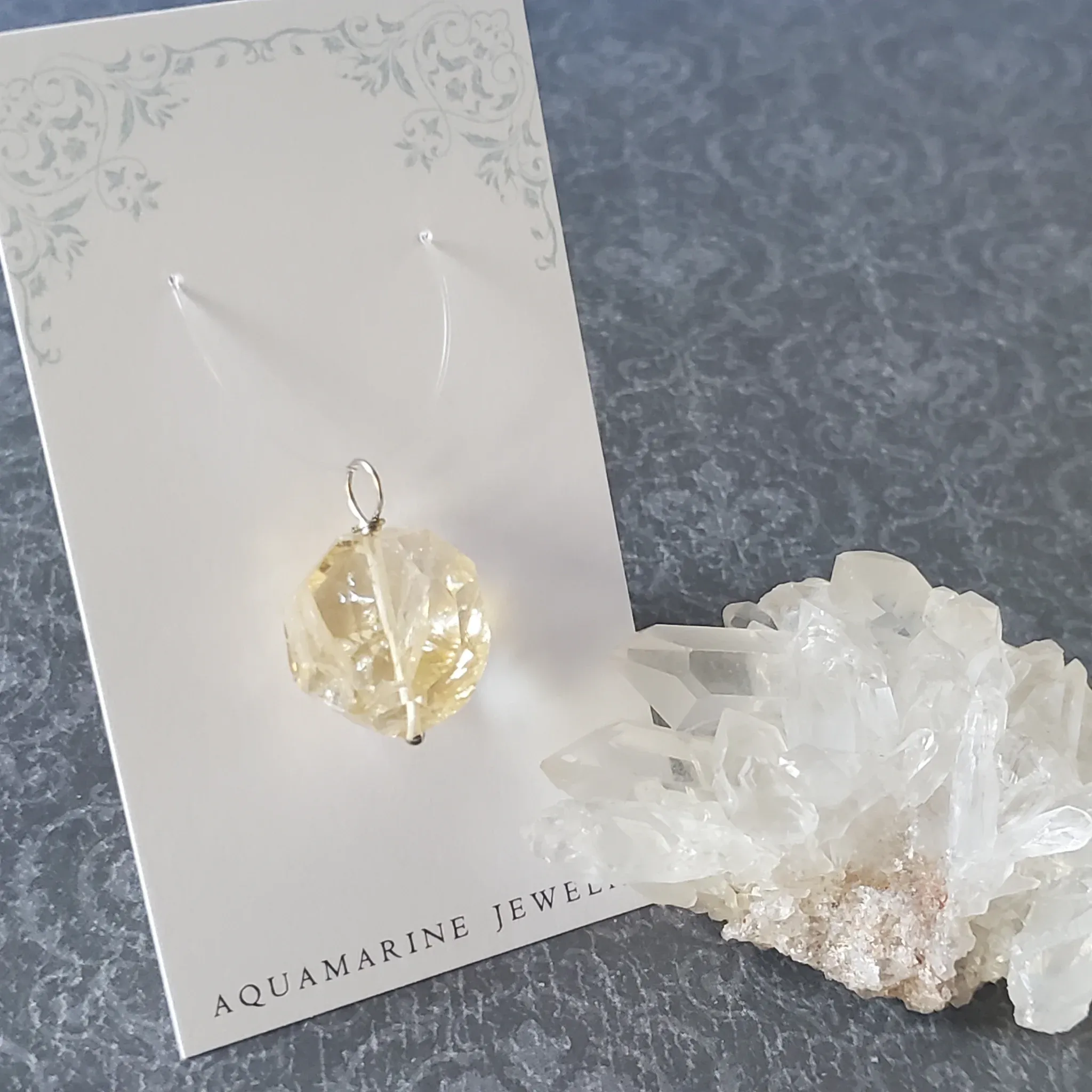 26mm x 18mm x 15mm Citrine Pendant (photo 2 of 10)