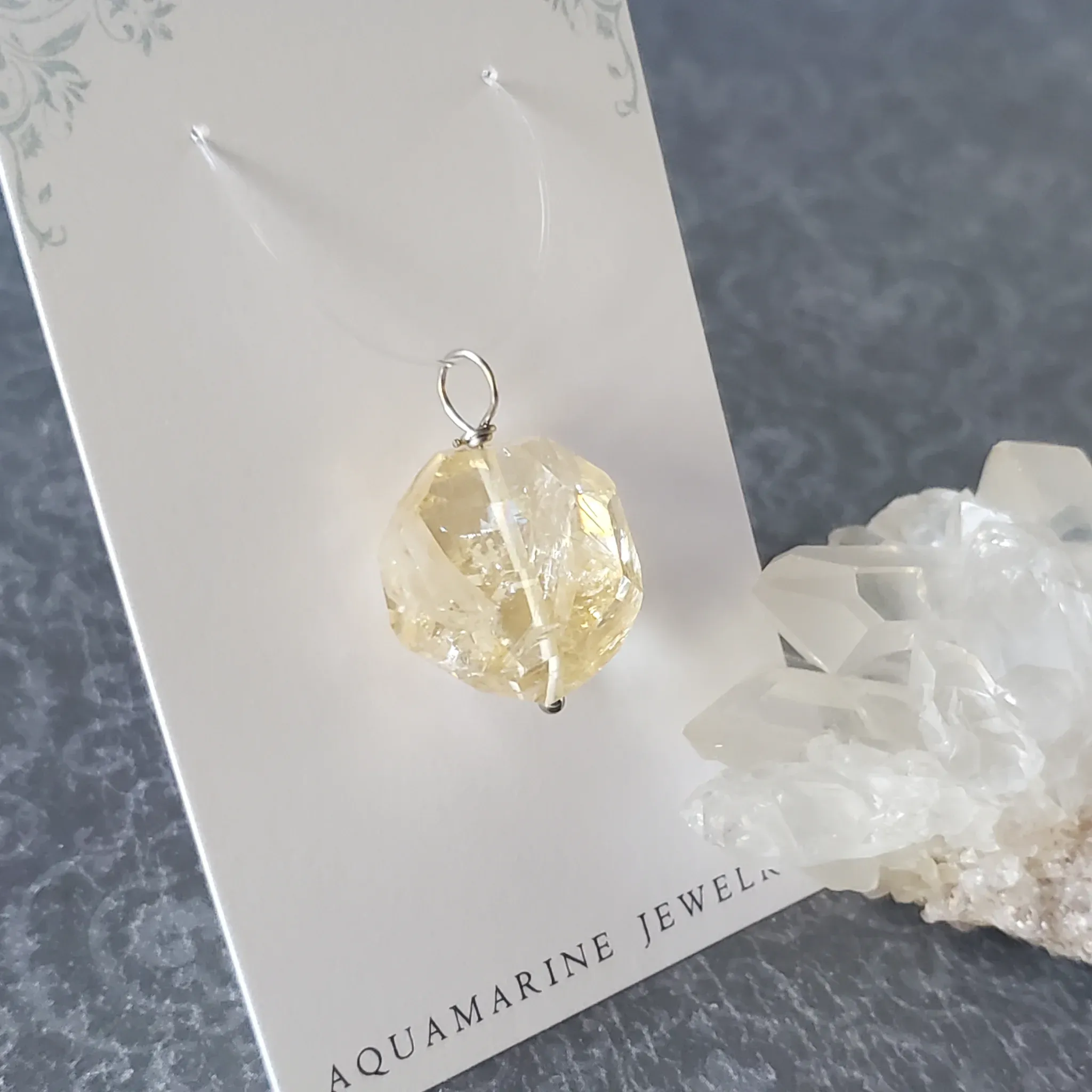 26mm x 18mm x 15mm Citrine Pendant (photo 3 of 10)