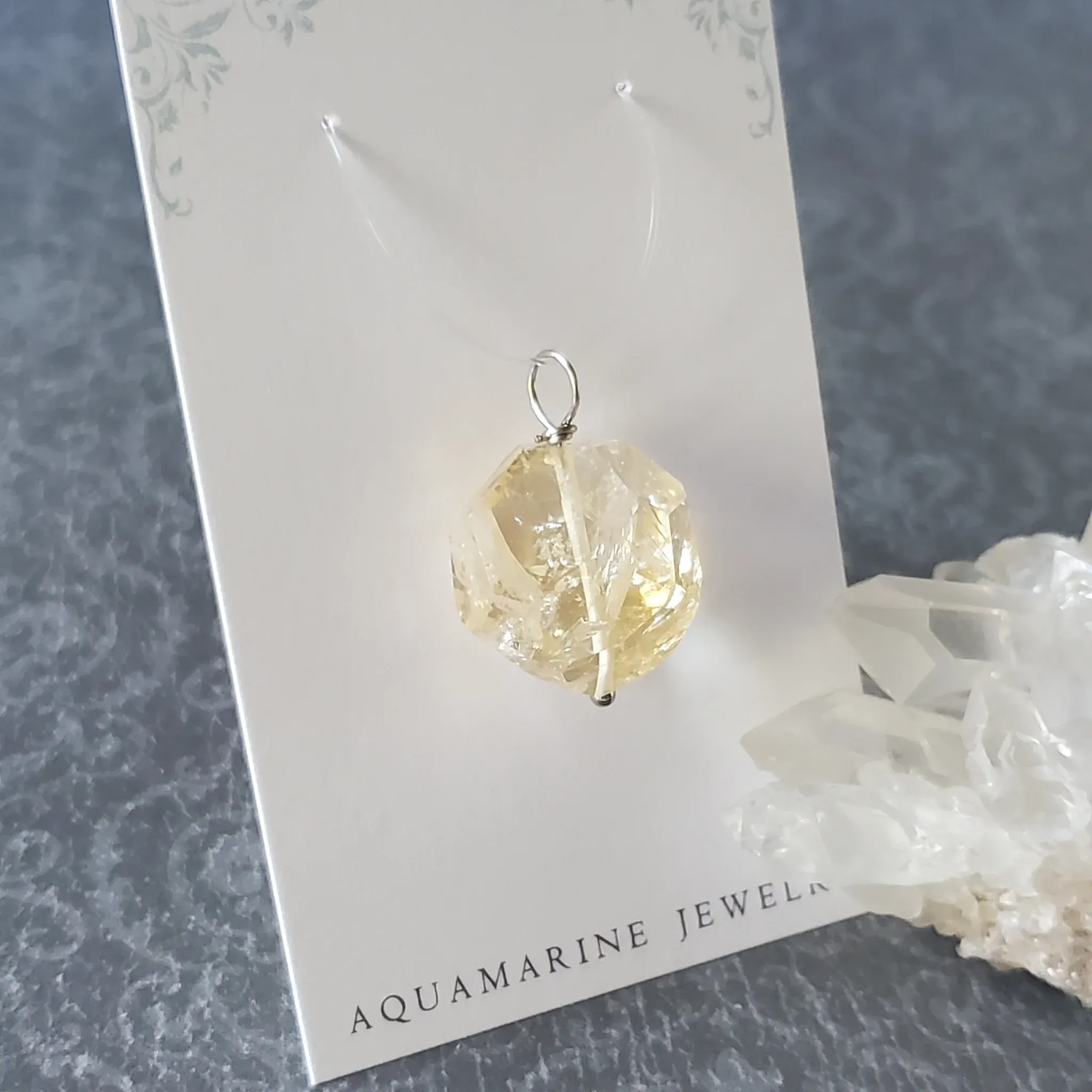 26mm x 18mm x 15mm Citrine Pendant (photo 4 of 10)