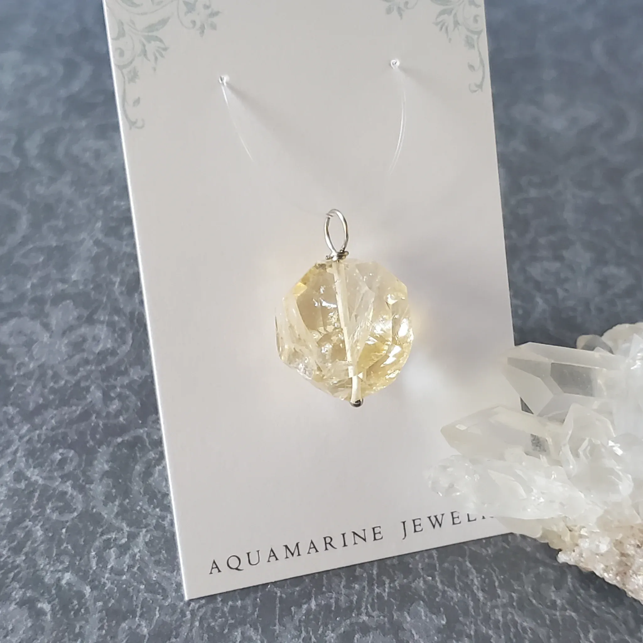 26mm x 18mm x 15mm Citrine Pendant (photo 5 of 10)