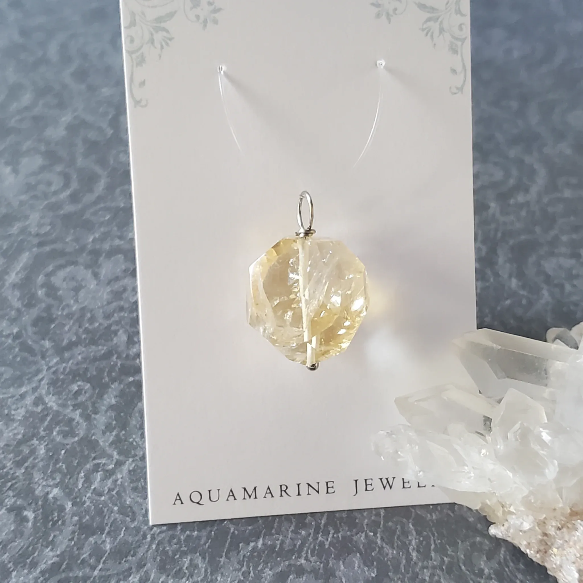 26mm x 18mm x 15mm Citrine Pendant (photo 6 of 10)