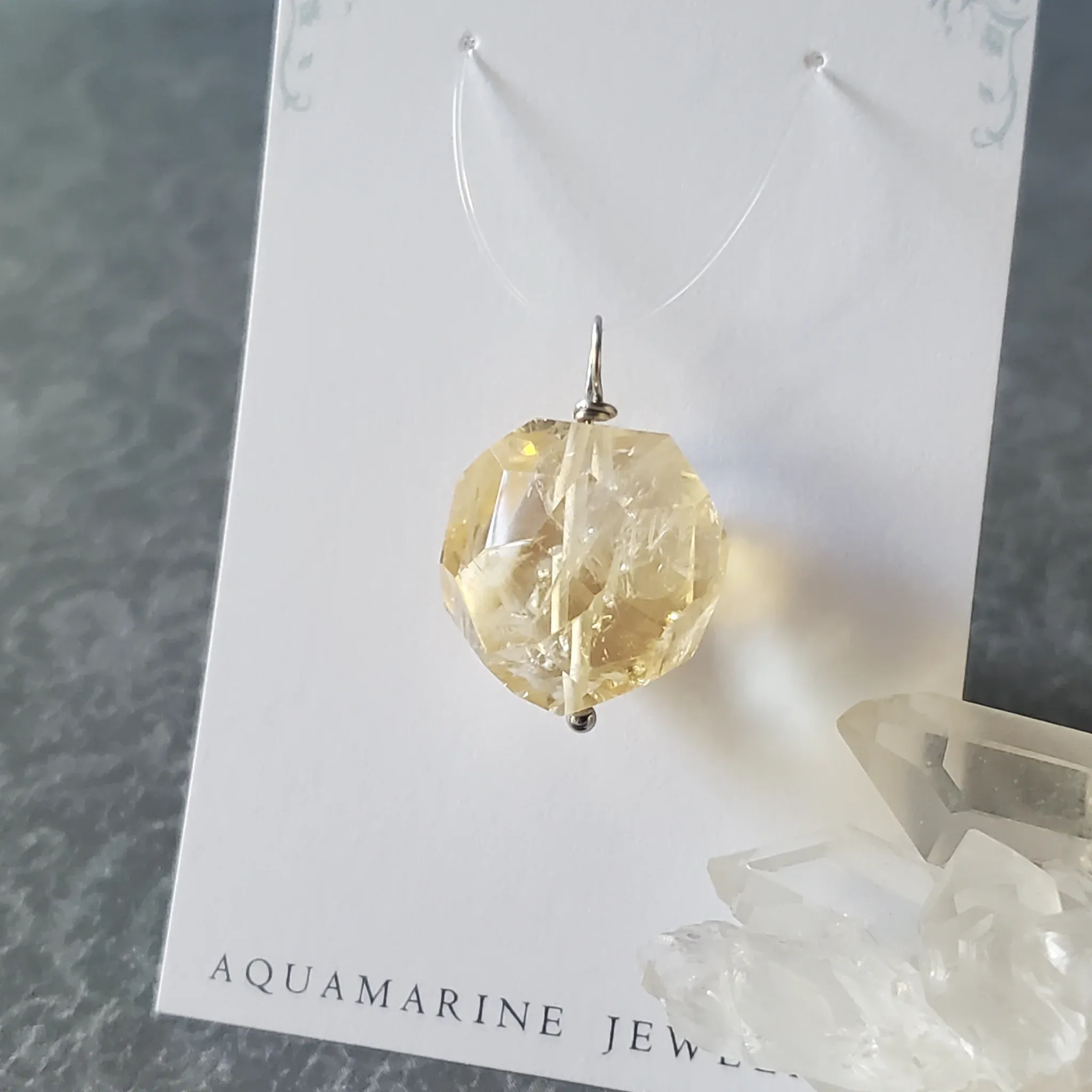 26mm x 18mm x 15mm Citrine Pendant (photo 7 of 10)